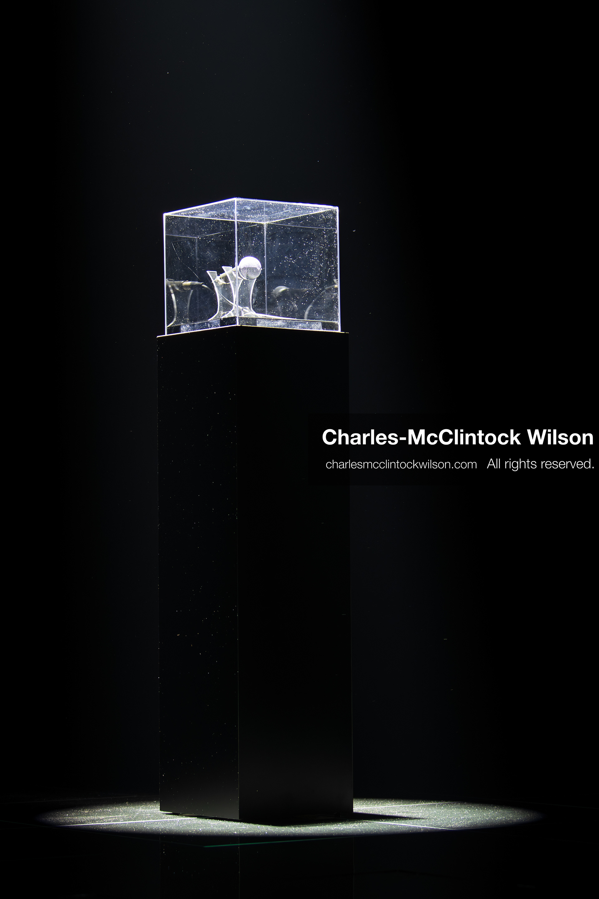 December 18, 2025, Phoenix, Arizona, USA: A lone microphone sits onstage in honor of Charlie Kirk during AmericaFest 2025 at the Phoenix Convention Center. (Credit Image: (c) Charles-McClintock Wilson/ZUMA Press Wire)