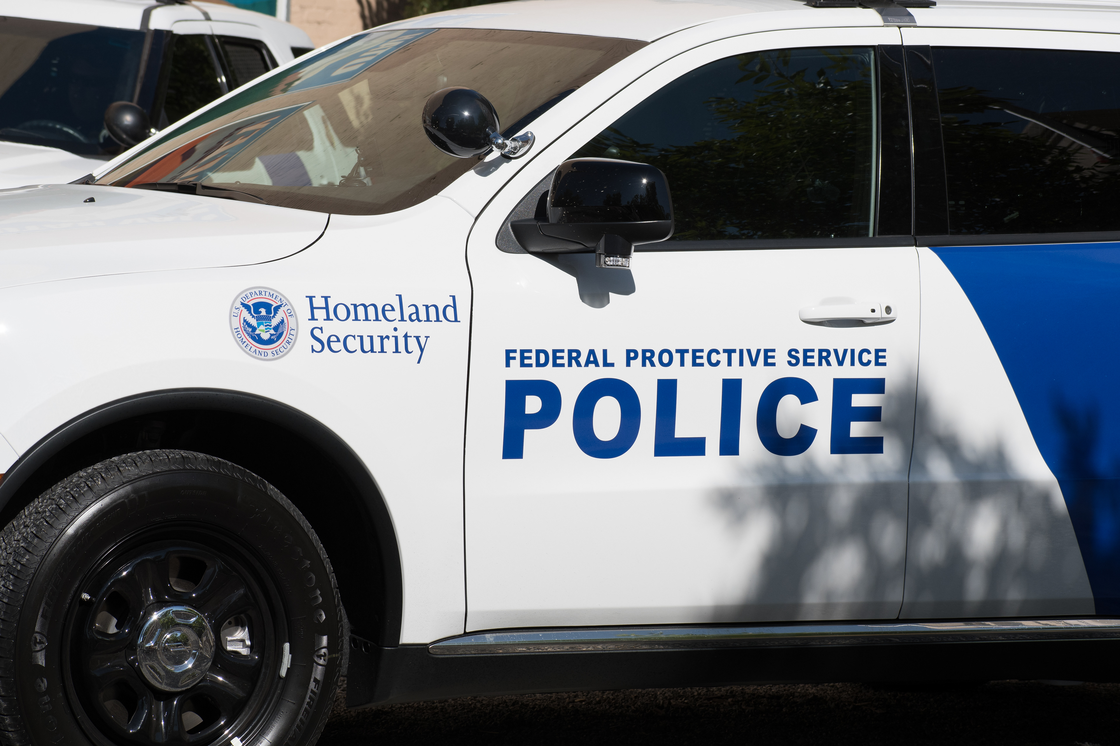 September 15, 2025 – Provo, Utah, United States: A Homeland Security vehicle is seen outside the Utah Valley Convention Center during a Department of Homeland Security career expo aimed at recruiting law enforcement and security personnel. Photograph by Charles‑McClintock Wilson / ZUMA Press Wire 