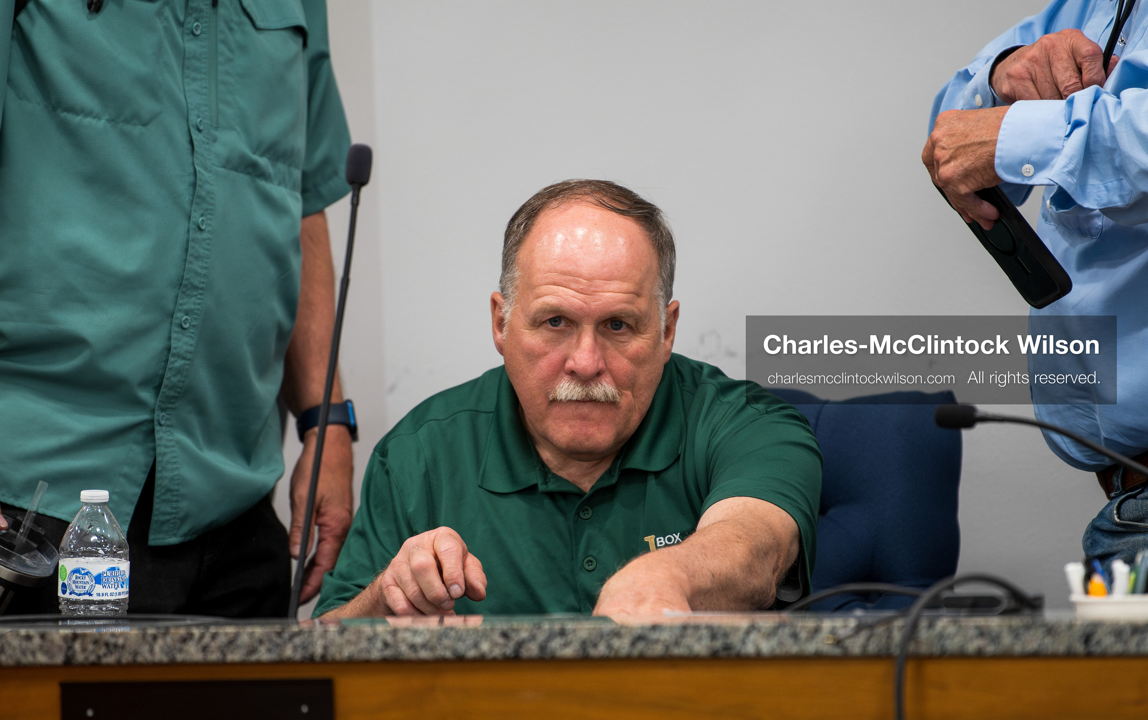 May 13, 2026, Brigham City, Utah, USA: Box Elder County Commissioner TYLER VINCENT sits at the dais during the Box Elder County Commission meeting inside the Box Elder County Justice Center in Brigham City, Utah. The meeting addressed the proposed data‑center project backed by businessman Kevin O’Leary, which has drawn public concern over water use, power demand, and transparency. (Credit Image: © Charles‑McClintock Wilson/ZUMA Press Wire)