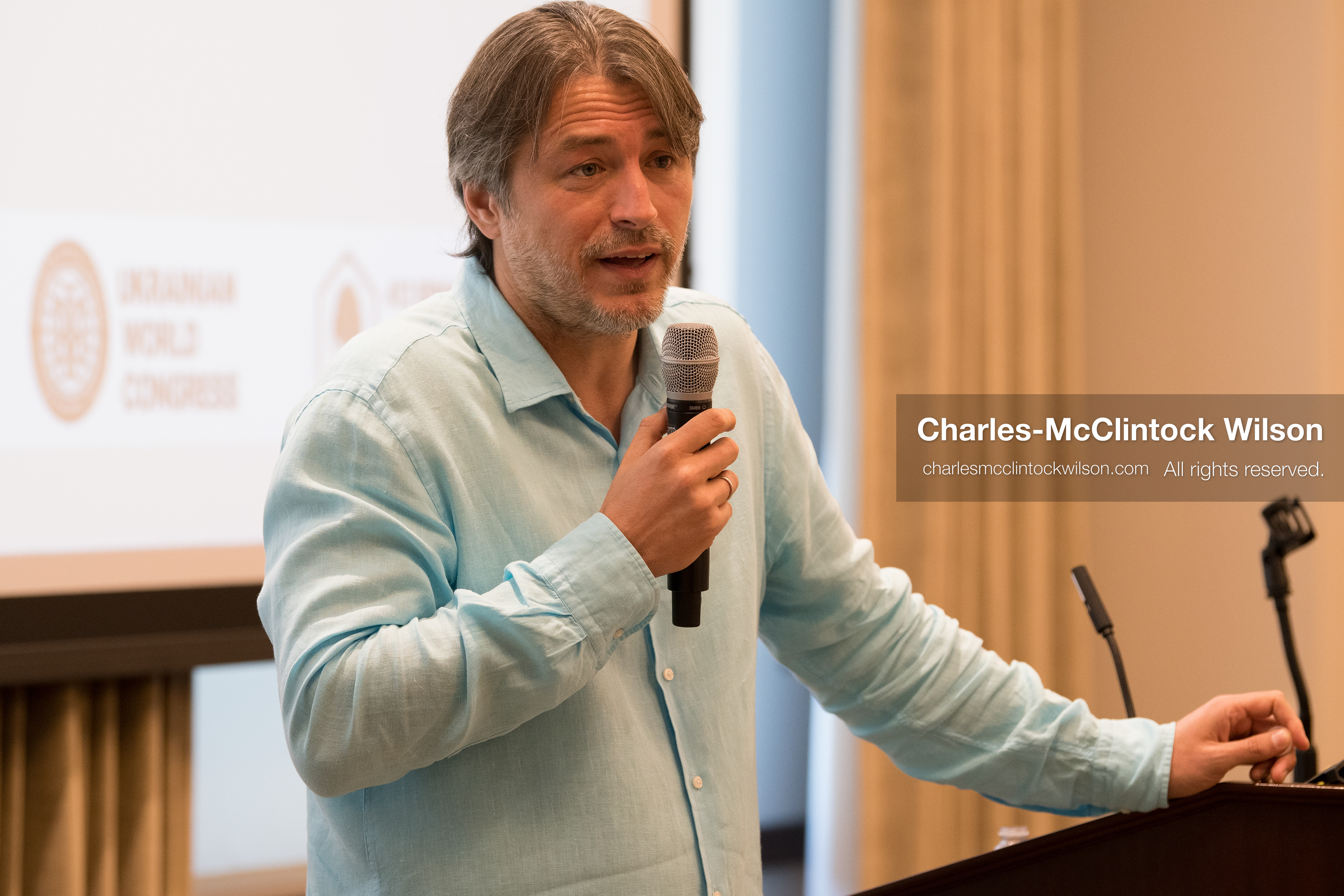  July 23, 2026, Salt Lake City, Utah, USA: Ukrainian activist SERHIY PRYTULA speaks during a community meeting at the Utah State Capitol building in Salt Lake City, Utah, on Thursday, July 23, 2026. The event, titled ''Ukraine in the Fifth Year of the Full-Scale War: An Honest Conversation,'' was hosted by the Prytula Foundation USA to discuss civil defense and ongoing humanitarian aid initiatives. (Credit Image: © Charles-McClintock Wilson/ZUMA Press Wire)