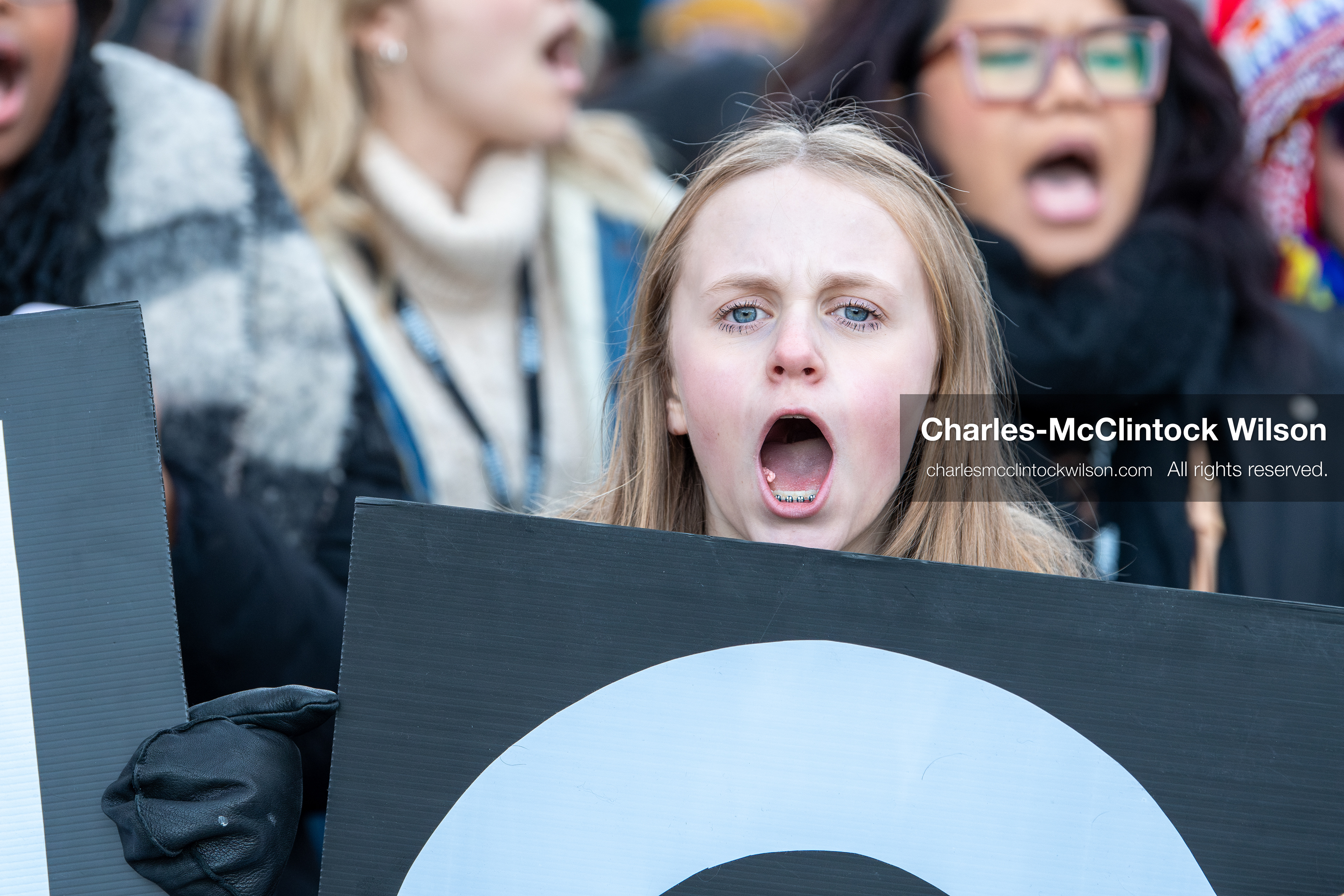 January 26, 2026, Park City, Utah, USA: A demonstrator shouts while holding a sign during a protest opposing U.S. Immigration and Customs Enforcement (I.C.E.) ICE agents at the Sundance Film Festival in Park City, Utah, on Monday, Jan. 26, 2026. The event was held in response to the fatal shooting of Alex Pretti by a U.S. Border Patrol officer in Minneapolis. (Credit Image: © Charles McClintock Wilson/ZUMA Press Wire)
