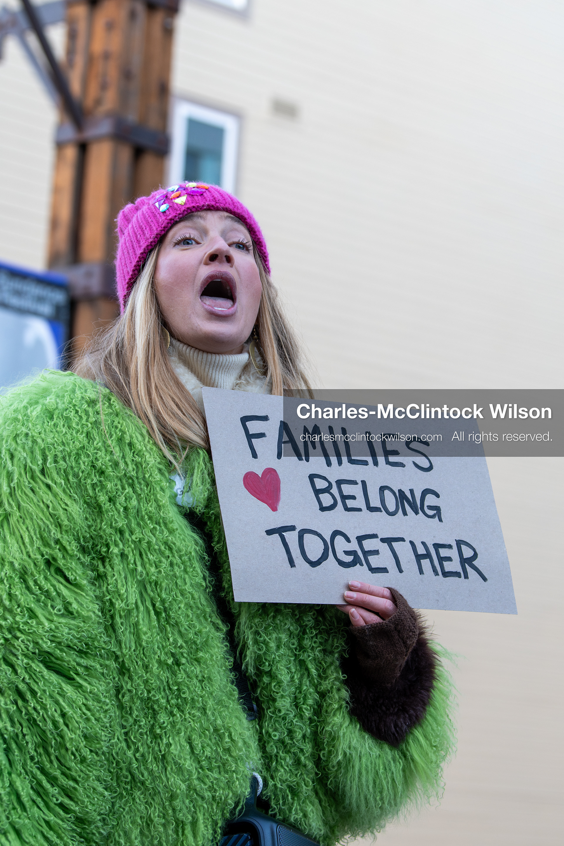 January 26, 2026, Park City, Utah, USA: US Professional skier and activist SIERRA QUITIQUIT holds a sign while gathering with demonstrators during a protest opposing U.S. Immigration and Customs Enforcement (I.C.E.) ICE agents at the Sundance Film Festival in Park City, Utah, on Monday, Jan. 26, 2026. The event was held in response to the fatal shooting of Alex Pretti by a U.S. Border Patrol officer in Minneapolis. (Credit Image: © Charles McClintock Wilson/ZUMA Press Wire)