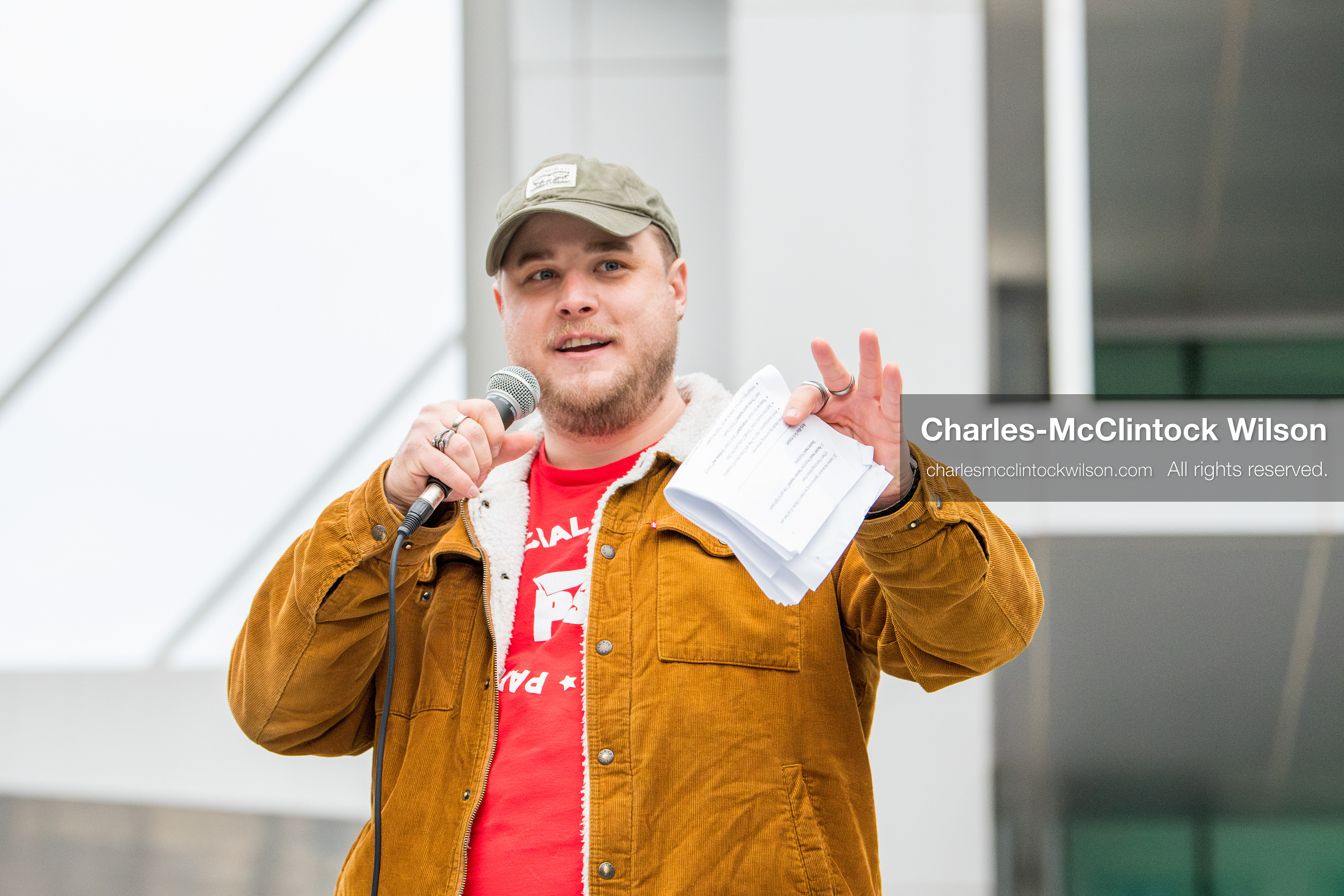January 3, 2026, Salt Lake City, Utah, USA: A speaker addresses demonstrators during a protest against US military action in Venezuela outside the Wallace Federal Building in Salt Lake City, Utah. The protest was part of a nationwide mobilization opposing airstrikes and foreign intervention. (Credit Image: (c) Charles‑McClintock Wilson/ZUMA Press Wire)