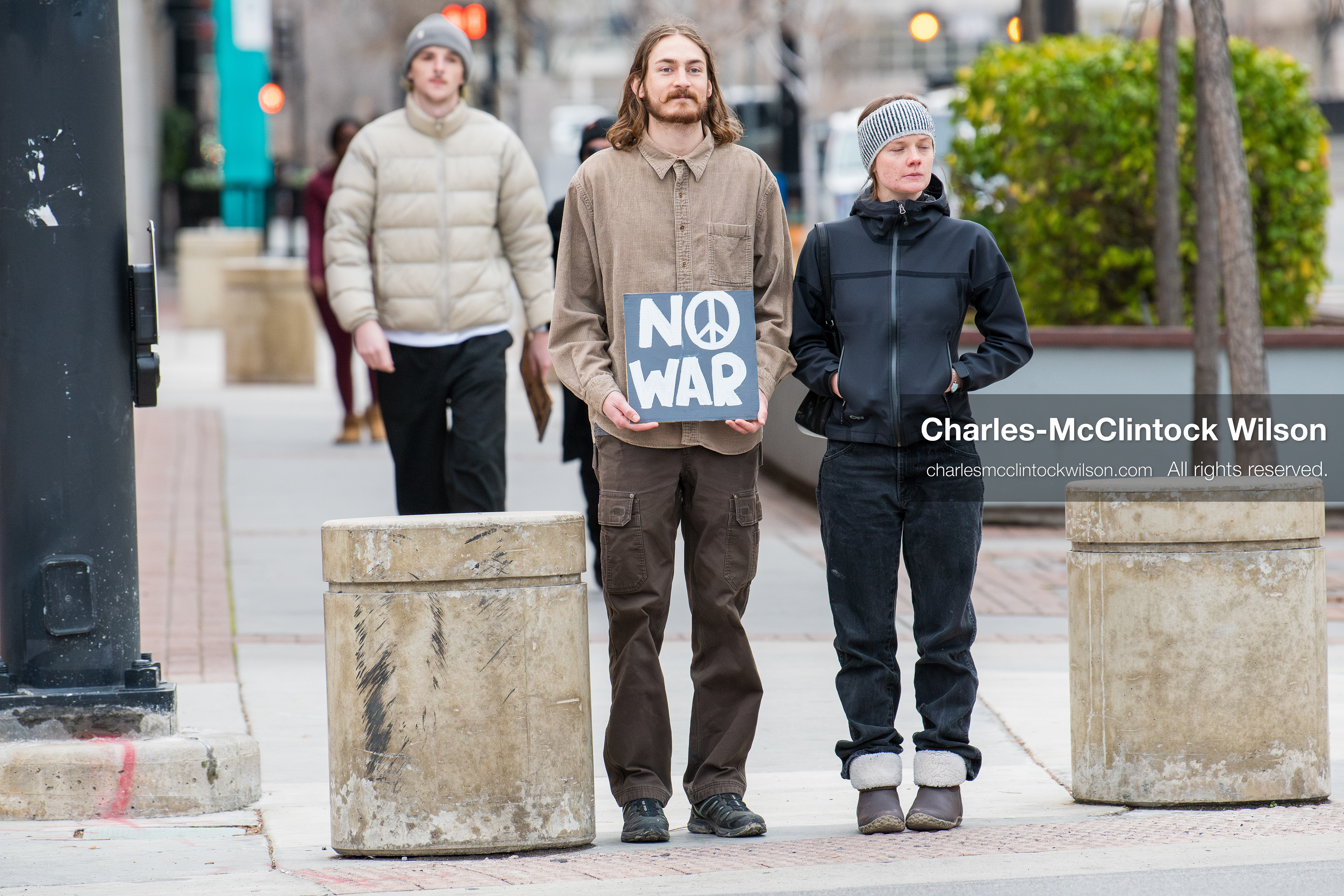 January 3, 2026, Salt Lake City, Utah, USA: A protester holds a sign during a demonstration against US action in Venezuela outside the Wallace Federal Building in Salt Lake City, Utah. The protest was part of a nationwide mobilization responding to recent military developments. (Credit Image: (c) Charles‑McClintock Wilson/ZUMA Press Wire)