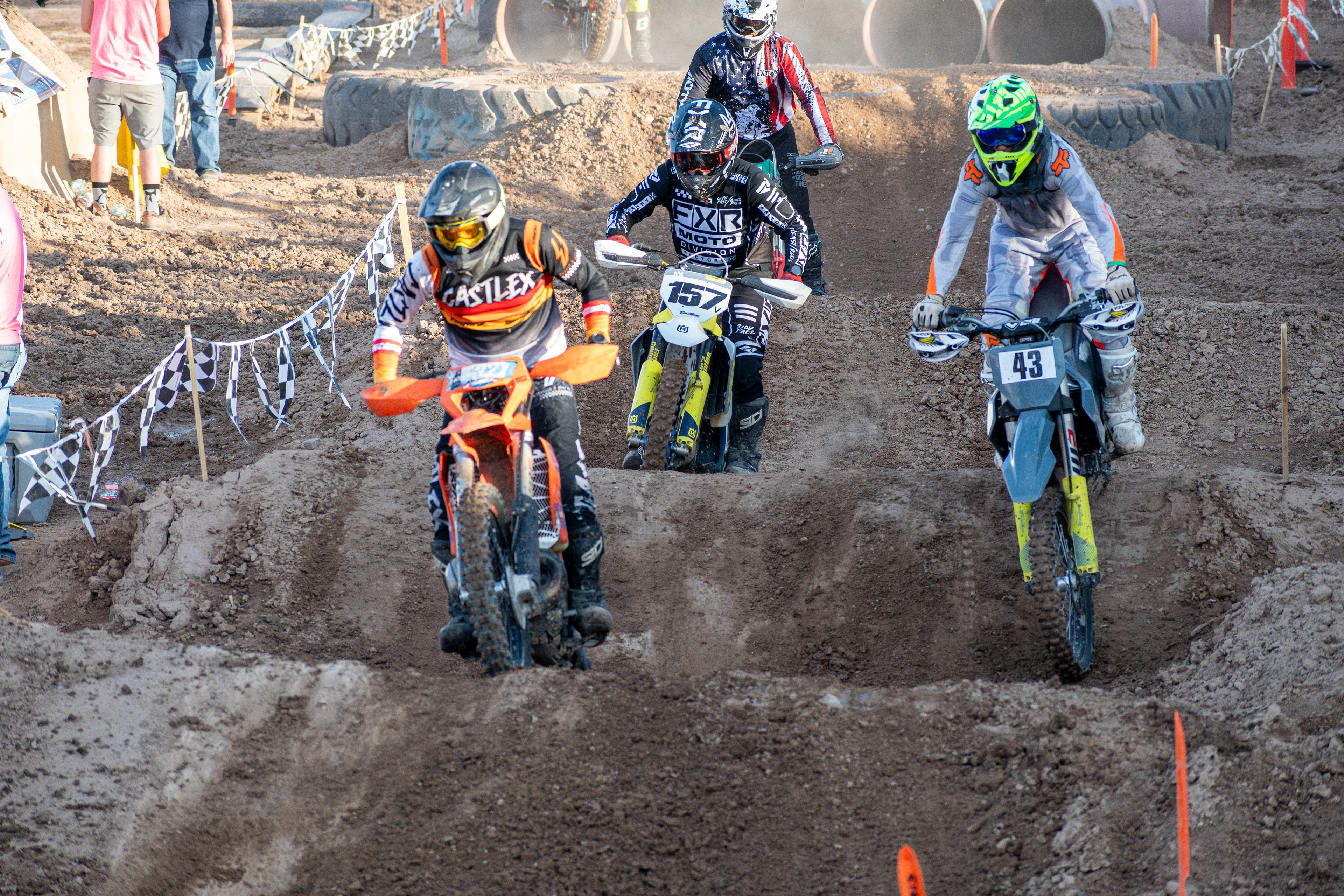 Nephi, Utah – June 28, 2025: A motocross rider competes during the Juab Xtreme Racing event at Juab County Fairgrounds.
