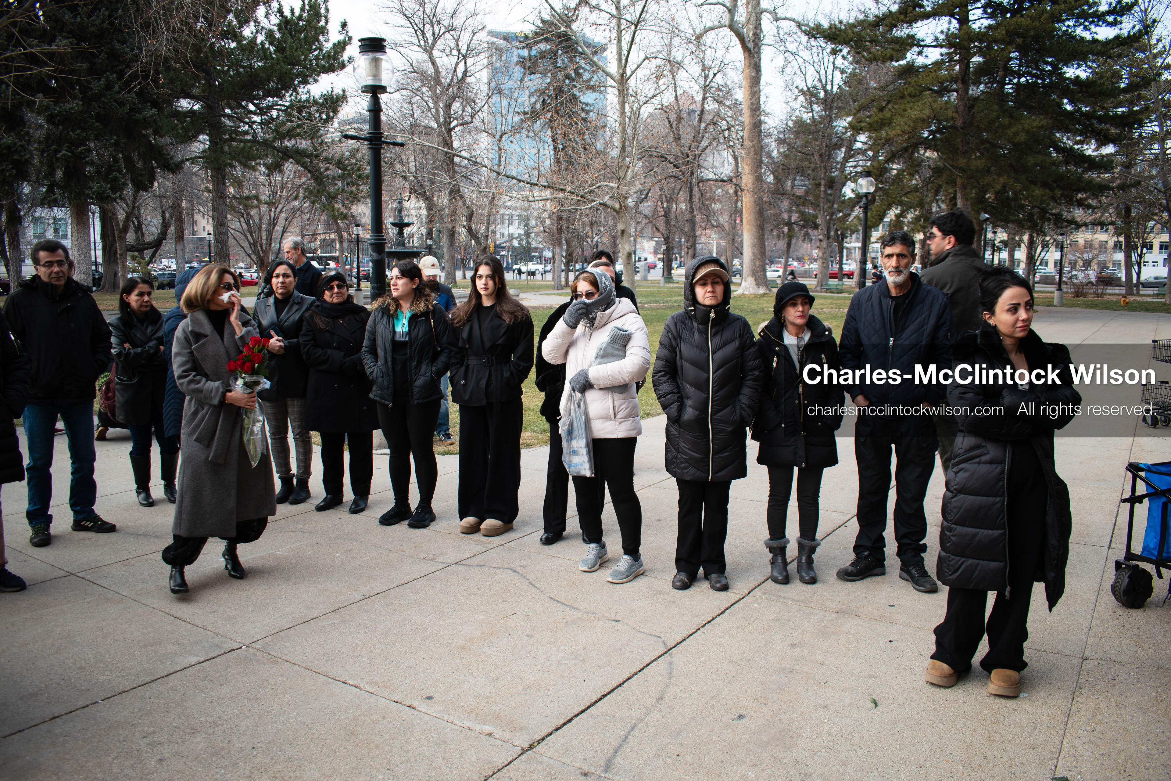 January 30, 2026, Salt Lake City, Utah, USA: People gather in winter conditions during a vigil honoring victims of the Iranian government at the Salt Lake City and County Building. (Credit Image: © Charles McClintock Wilson/ZUMA Press Wire)