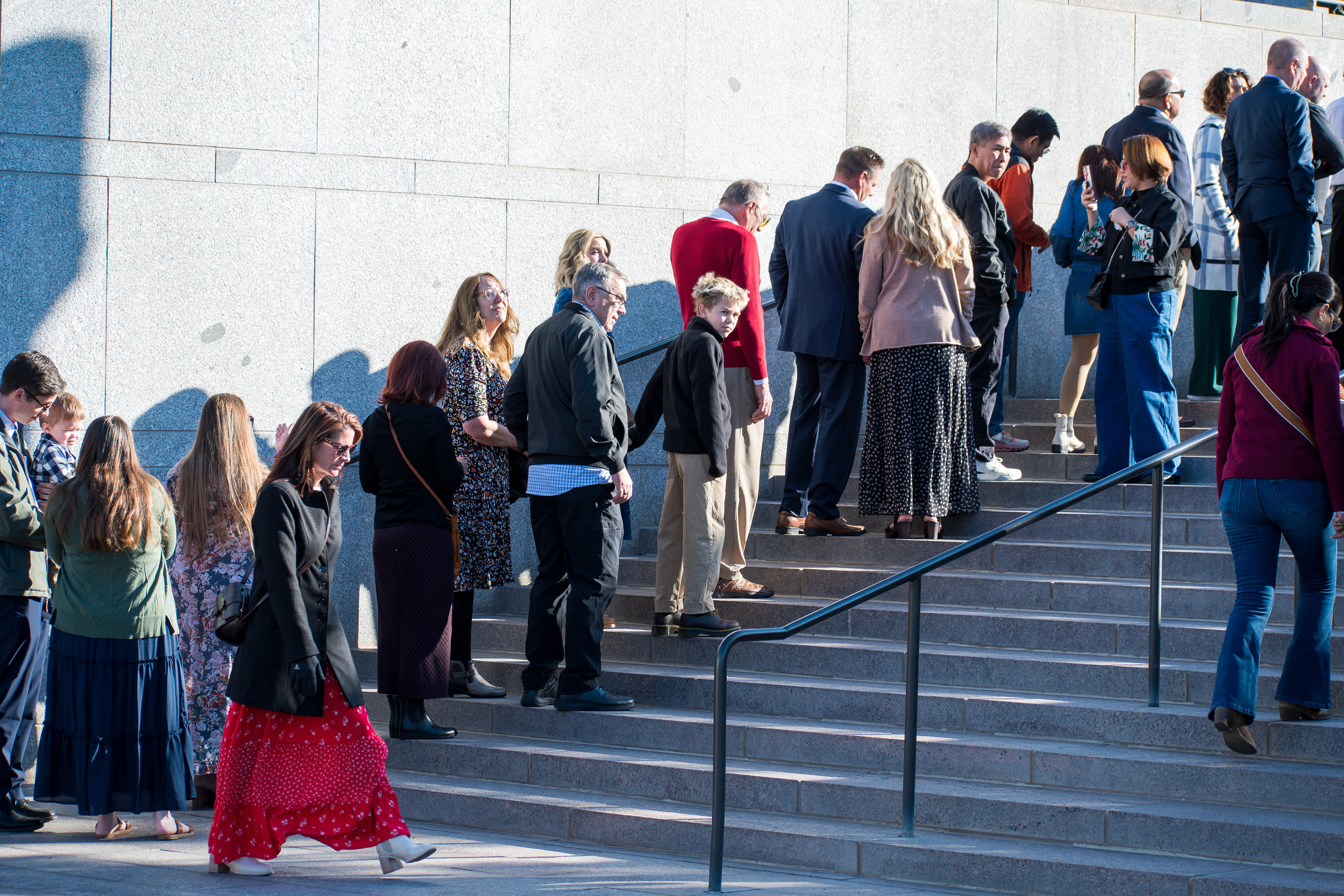 October 6, 2025, Salt Lake City, Utah, USA: People wait in line outside the Conference Center during the public viewing for RUSSELL M. NELSON, the 17th president of the Church of Jesus Christ of Latter-day Saints. Nelson died at his home in Salt Lake City, Utah, on September 27, 2025, at the age of 101. (Credit Image: © Charles-McClintock Wilson/ZUMA Press Wire)
