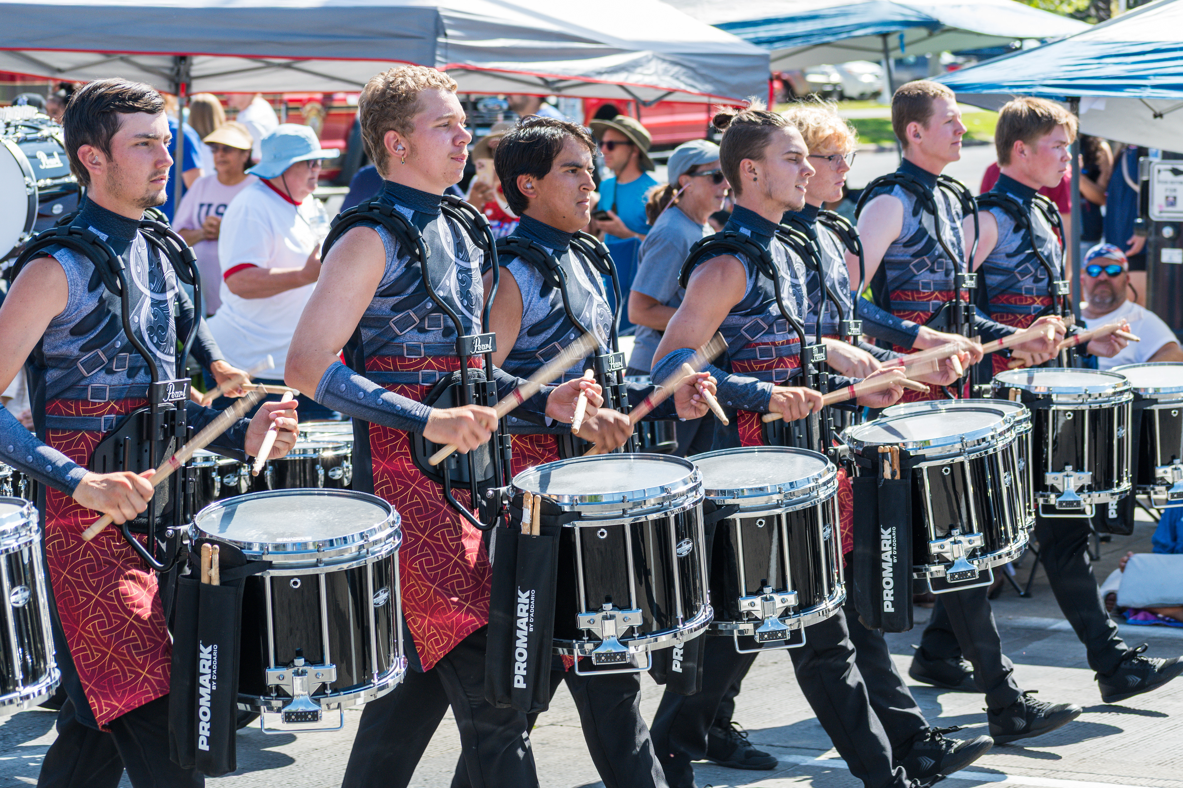 Provo, Utah – July 4, 2025: A marching band performs along Center Street during the Freedom Festival Grand Parade, part of the city’s annual Independence Day celebration.