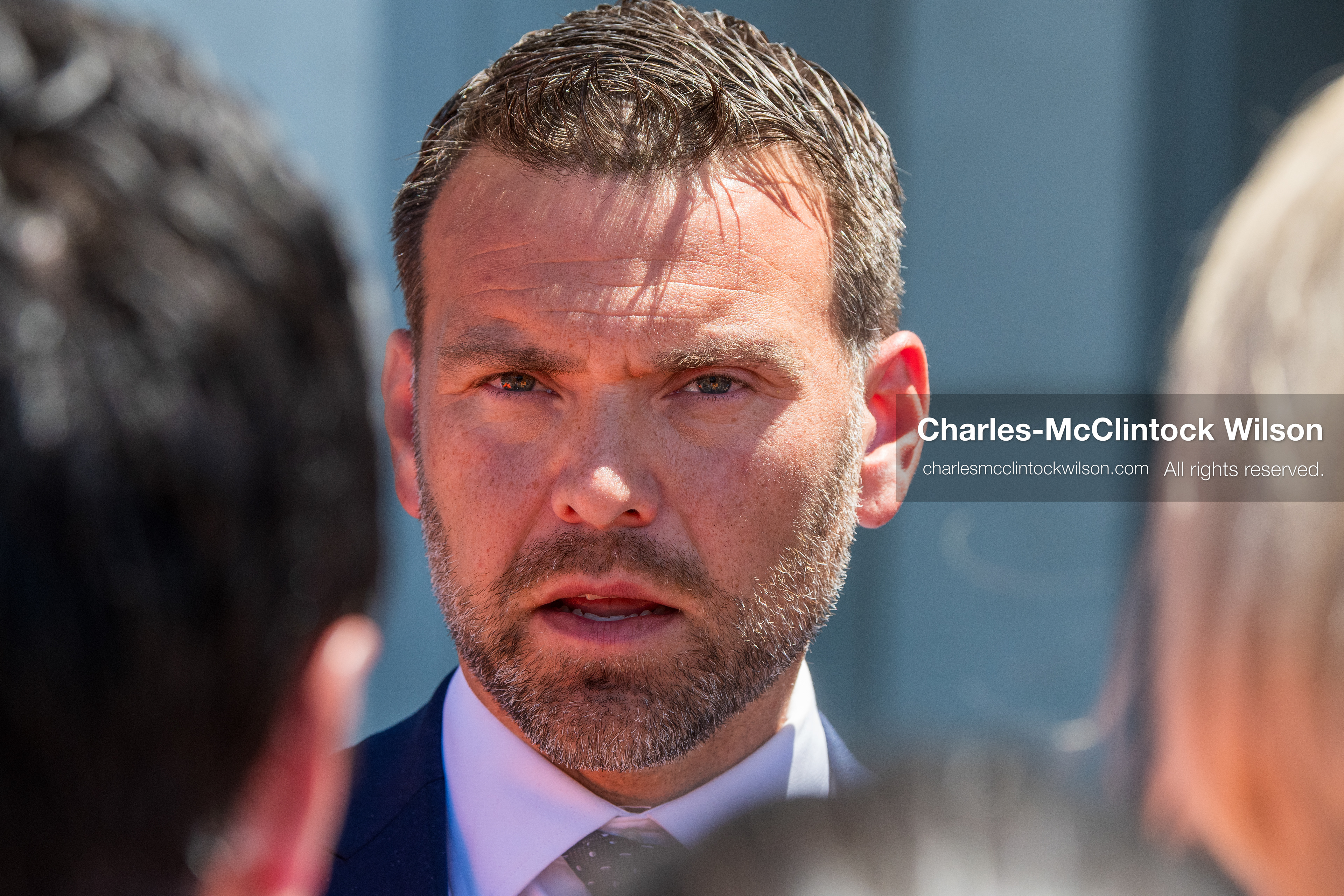 July 10, 2026, Provo, Utah, USA: JACK POSOBIEC speaks with reporters outside the Fourth District Court in Provo, Utah, on the final day of the preliminary hearing in the Tyler Robinson case. (Credit Image: © Charles-McClintock Wilson/ZUMA Press Wire)