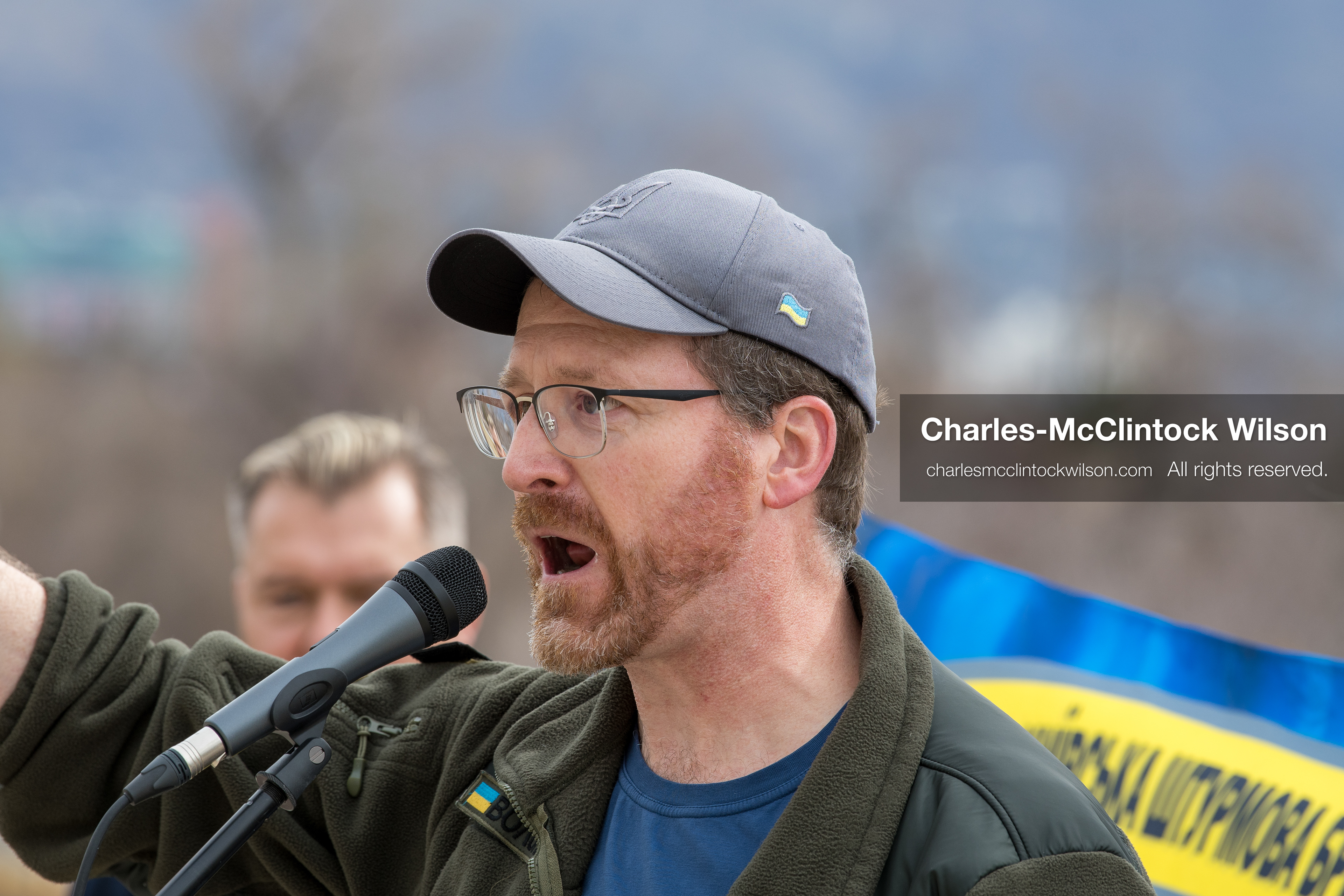 February 28, 2026, Salt Lake City, Utah, USA: NATHANIEL SANDERS, a Salt Lake County Deputy District Attorney and a vocal advocate for Ukraine, speaks during the Stand With Ukraine rally at the Utah State Capitol. The event marked the four year anniversary of the full scale Russian invasion of Ukraine and brought community members together in support of Ukrainians and local humanitarian efforts. (Credit Image: © Charles McClintock Wilson/ZUMA Press Wire)