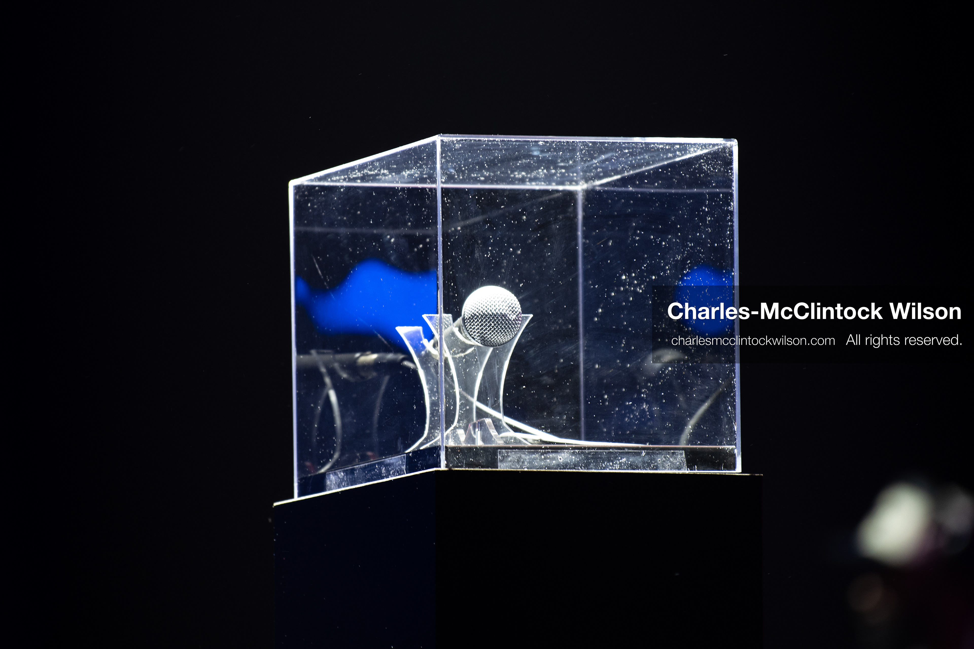 December 18, 2025, Phoenix, Arizona, USA: A lone microphone sits onstage in honor of Charlie Kirk during AmericaFest 2025 at the Phoenix Convention Center. (Credit Image: (c) Charles-McClintock Wilson/ZUMA Press Wire)