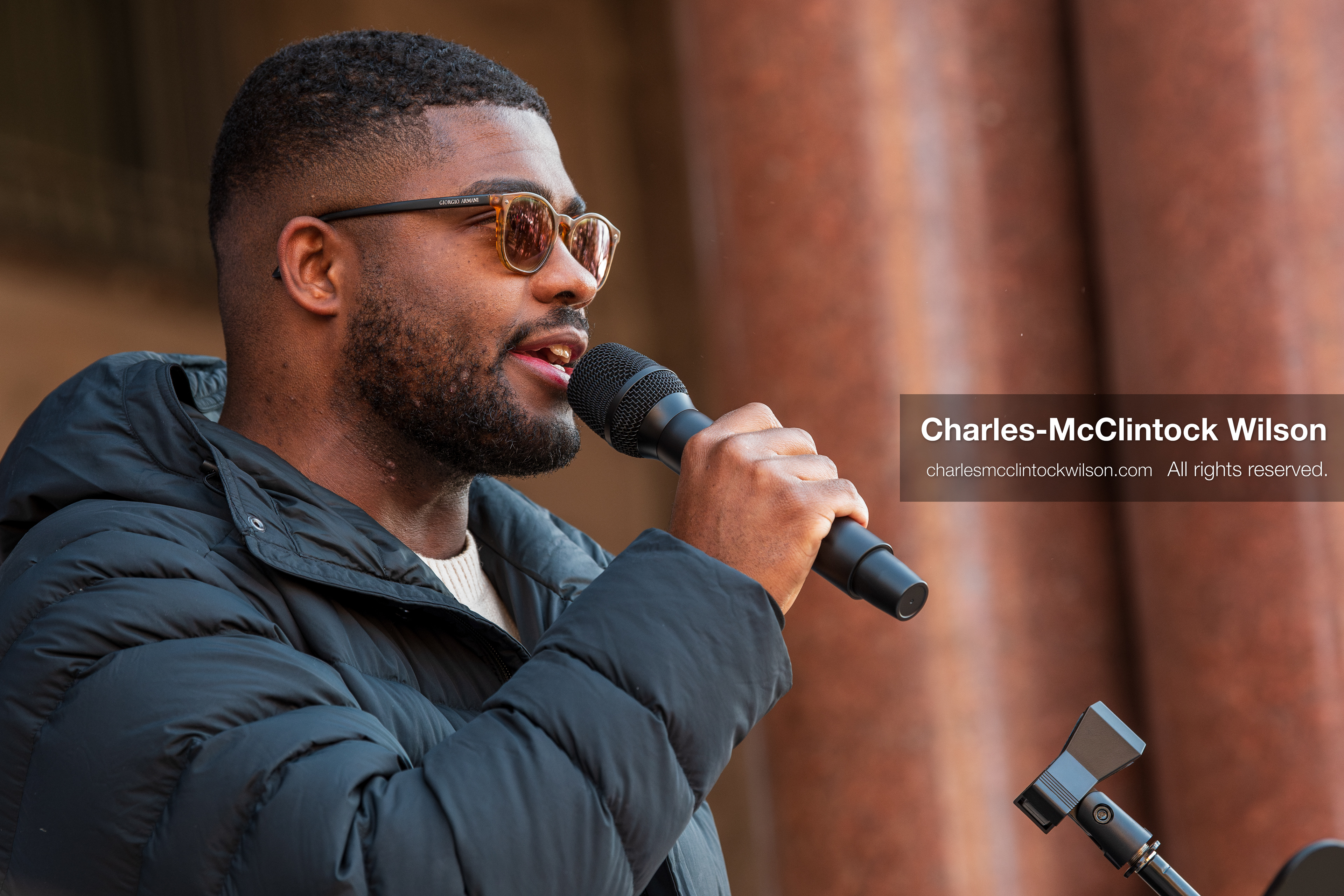 Salt Lake City, Utah, January 10, 2026: Isaiah Martin, a Democratic political advocate and former candidate for Texas’s 18th Congressional District, speaks during the ICE Out for Good protest at Washington Square Park, a demonstration calling for justice for Renee Nicole Good. (Credit Image: © Charles‑McClintock Wilson/ZUMA Press Wire)