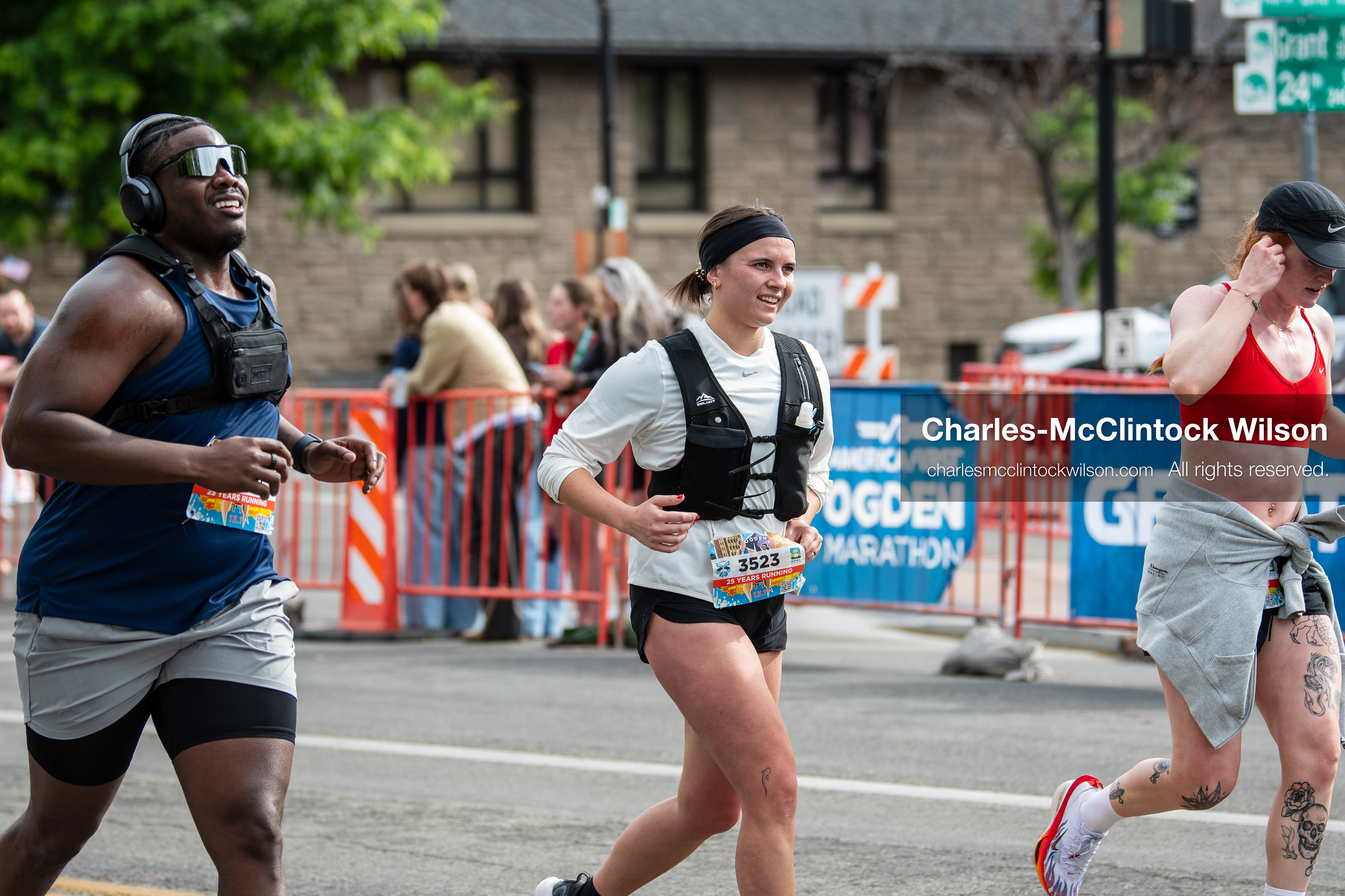 May 16, 2026, Ogden, Utah, USA: Runners make their way along the course during the 25th Annual America First Ogden Marathon in Ogden, Utah, on Saturday, May 16, 2026. The event drew thousands of participants and spectators for the milestone 25th running of the marathon. (Credit Image: © Charles-McClintock Wilson/ZUMA Press Wire)