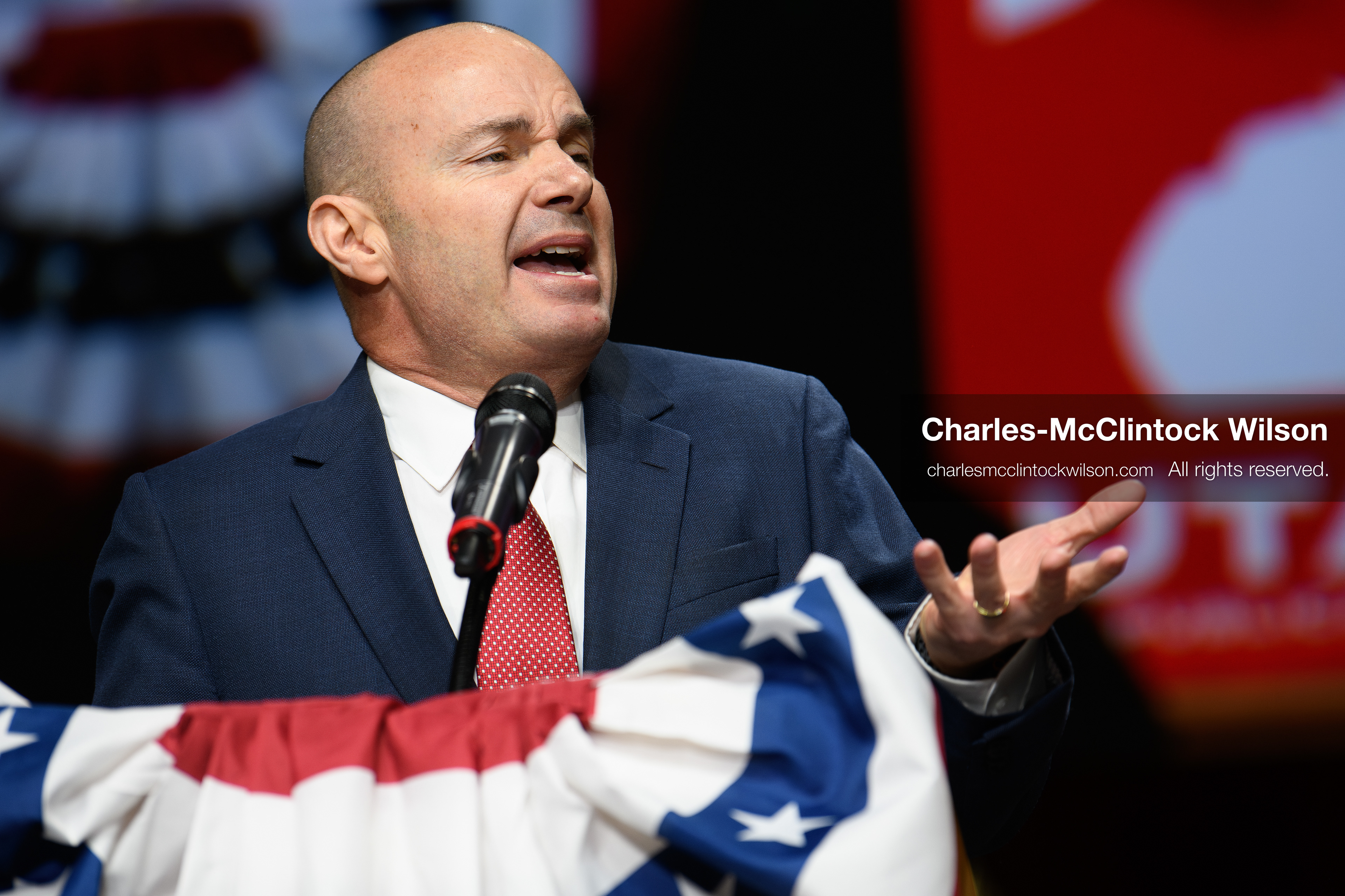 April 25, 2026, Orem, Utah, USA: U.S. Sen. MIKE LEE (R‑UT) speaks during the 2026 Utah Republican State Nominating Convention at the UCCU Center on the campus of Utah Valley University in Orem. (Credit Image: © Charles-McClintock Wilson/ZUMA Press Wire)