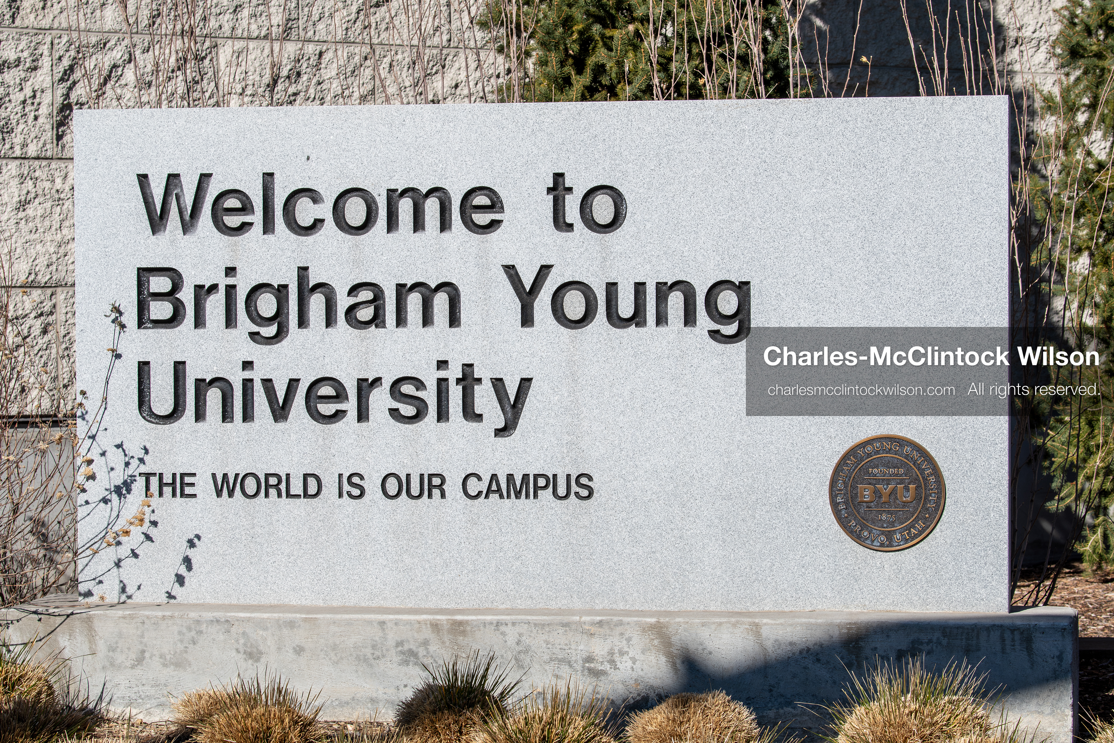 February 5, 2026, Provo, Utah, USA: An entrance sign at Brigham Young University is seen in Provo during a protest opposing the presence of US Customs and Border Protection recruiters at a career fair held at the university. (Credit Image: © Charles McClintock Wilson/ZUMA Press Wire)