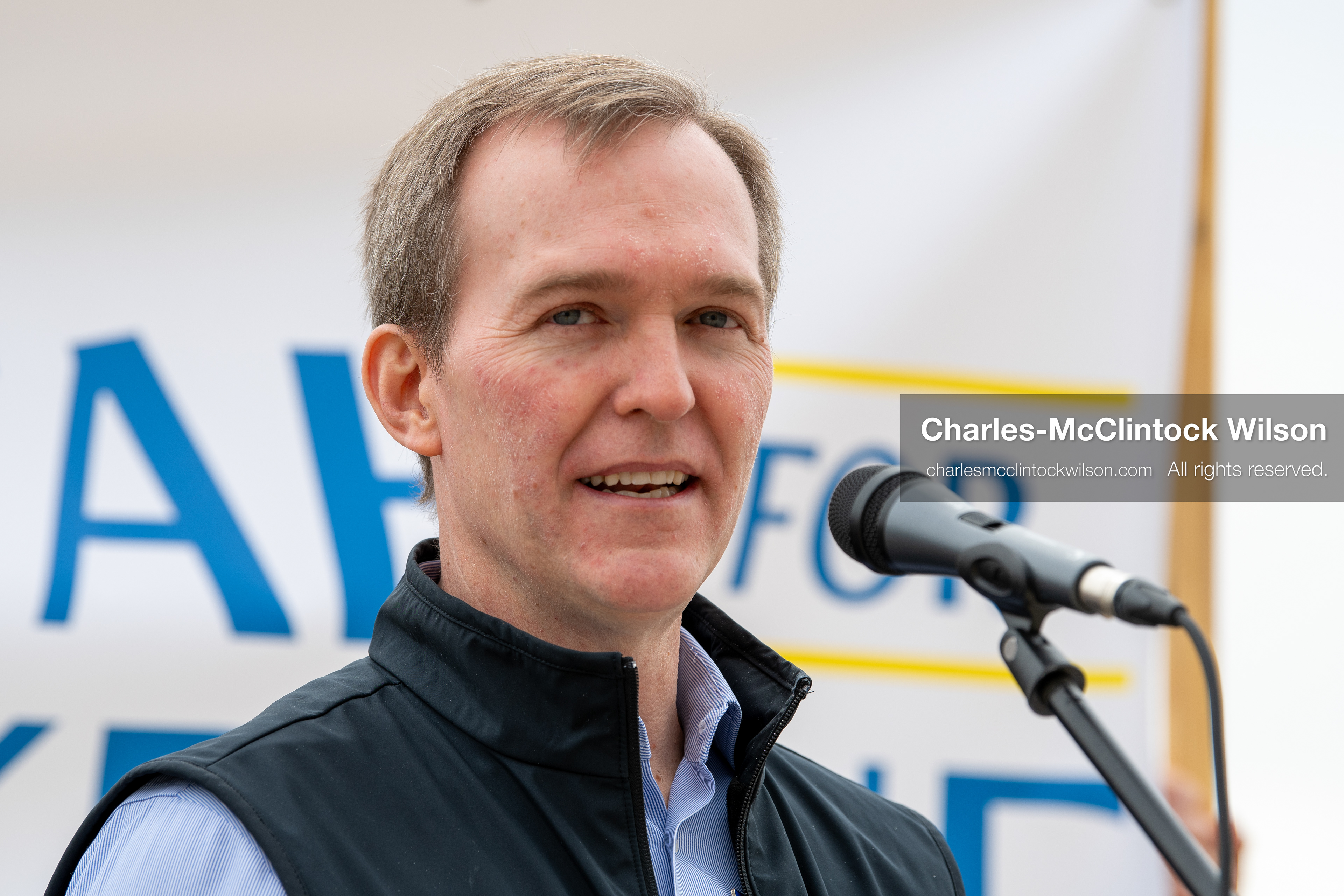  February 28, 2026, Salt Lake City, Utah, USA: Former U.S. Rep BEN MCADAMS, a Democrat from Utah and a 2026 congressional candidate, speaks during the Stand With Ukraine rally at the Utah State Capitol. The event marked the four year anniversary of the full scale Russian invasion of Ukraine and drew community members showing support for Ukrainians and local humanitarian efforts. (Credit Image: © Charles McClintock Wilson/ZUMA Press Wire)