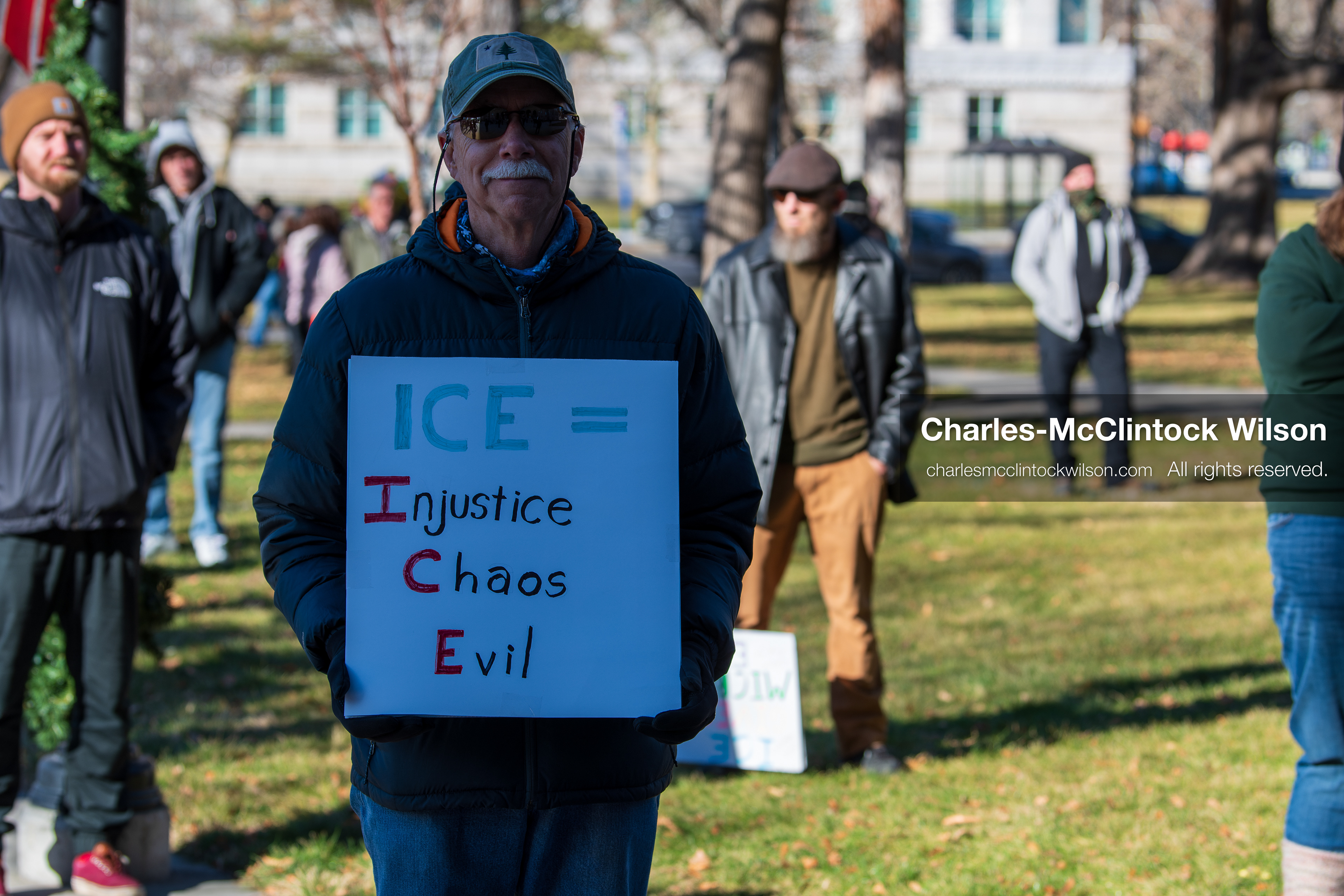 January 10, 2026, Salt Lake City, Utah, USA: A protester holds a sign during the ICE Out for Good protest in Salt Lake City, Utah, on January 10, 2026, a demonstration against ICE and calling for justice for Renee Nicole Good. (Credit Image: © Charles-McClintock Wilson/ZUMA Press Wire)
