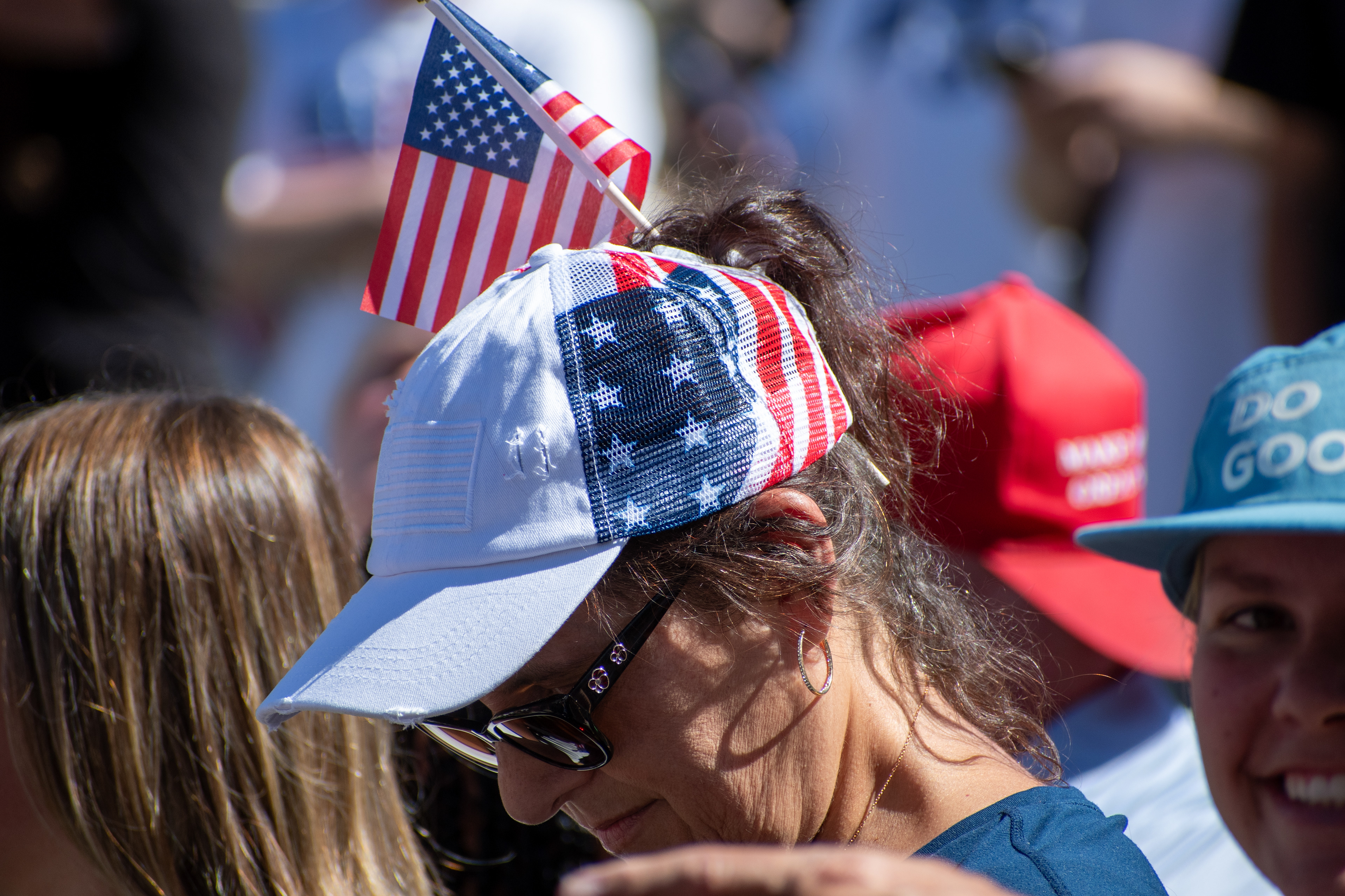 OREM, UTAH – SEPTEMBER 10, 2025: Attendees gather in close formation at Utah Valley University for the opening stop of the American Comeback Tour. The image captures a moment of shared anticipation and civic presence, reflecting the energy, emotion, and communal engagement that defined the event’s intended spirit. © Charles-McClintock Wilson / ZUMA Press