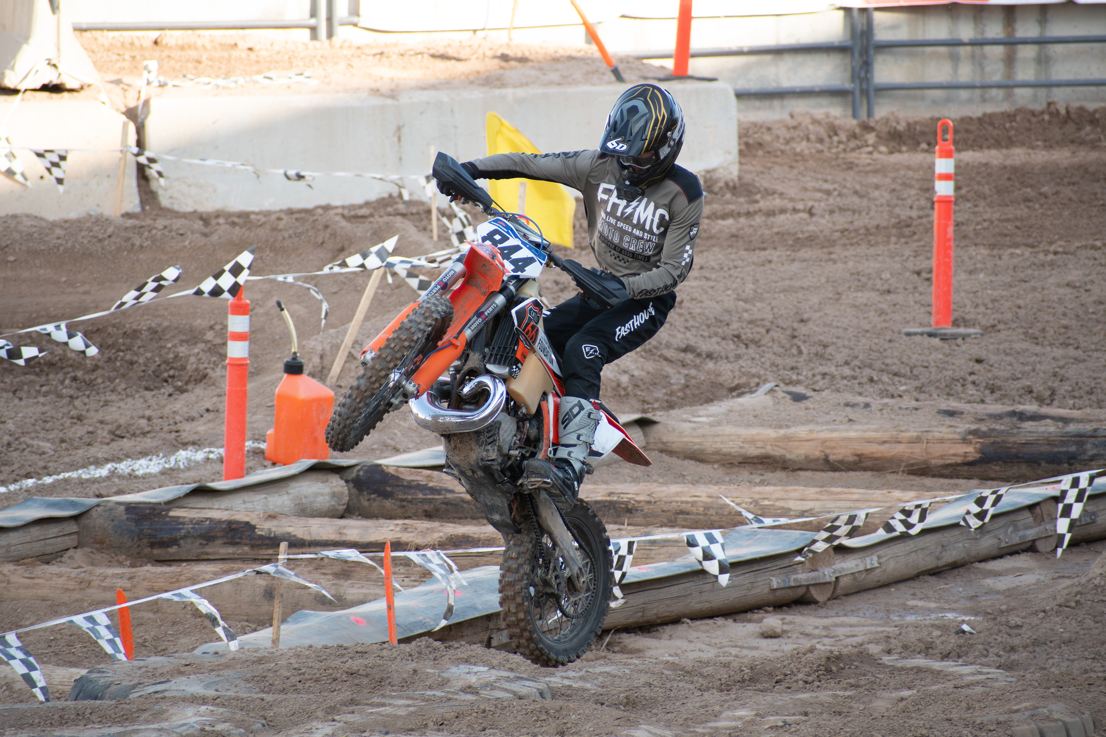 Nephi, Utah – June 28, 2025: A motocross rider competes during the Juab Xtreme Racing event at Juab County Fairgrounds.