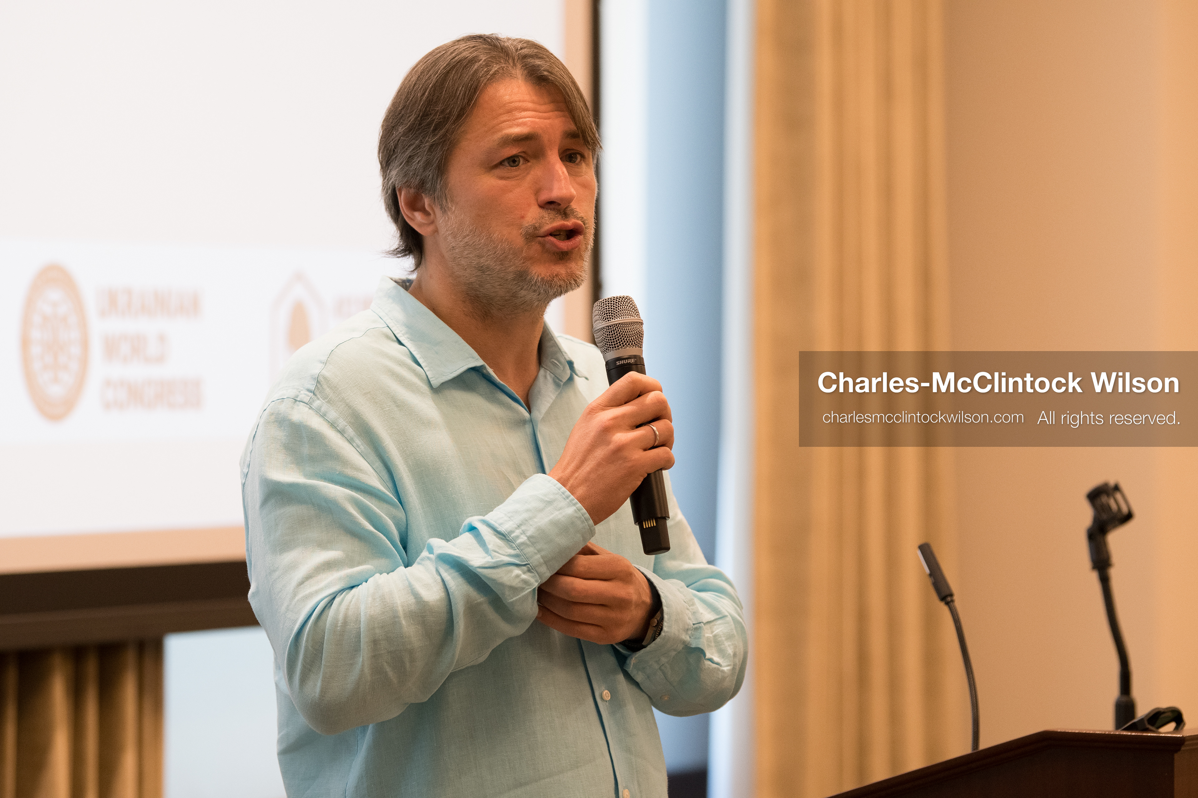  July 23, 2026, Salt Lake City, Utah, USA: Ukrainian activist SERHIY PRYTULA speaks during a community meeting at the Utah State Capitol building in Salt Lake City, Utah, on Thursday, July 23, 2026. The event, titled ''Ukraine in the Fifth Year of the Full-Scale War: An Honest Conversation,'' was hosted by the Prytula Foundation USA to discuss civil defense and ongoing humanitarian aid initiatives. (Credit Image: © Charles-McClintock Wilson/ZUMA Press Wire)