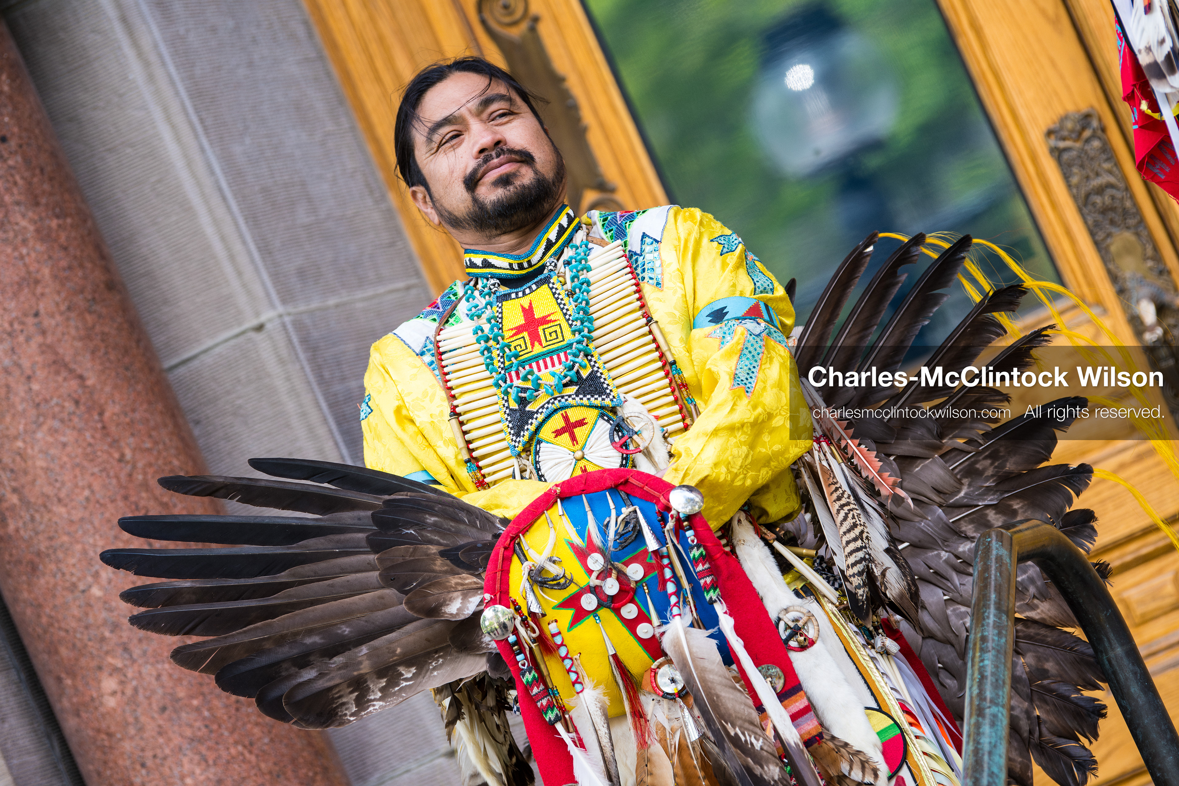 April 22, 2026, Salt Lake City, Utah, USA: Indigenous advocate CARL MOORE participates in an Earth Day event hosted by Sunrise University of Utah at the Salt Lake City and County Building. The gathering brought together students, community members, and speakers to highlight sustainability issues affecting Utah. (Credit Image: © Charles-McClintock Wilson/ZUMA Press Wire)