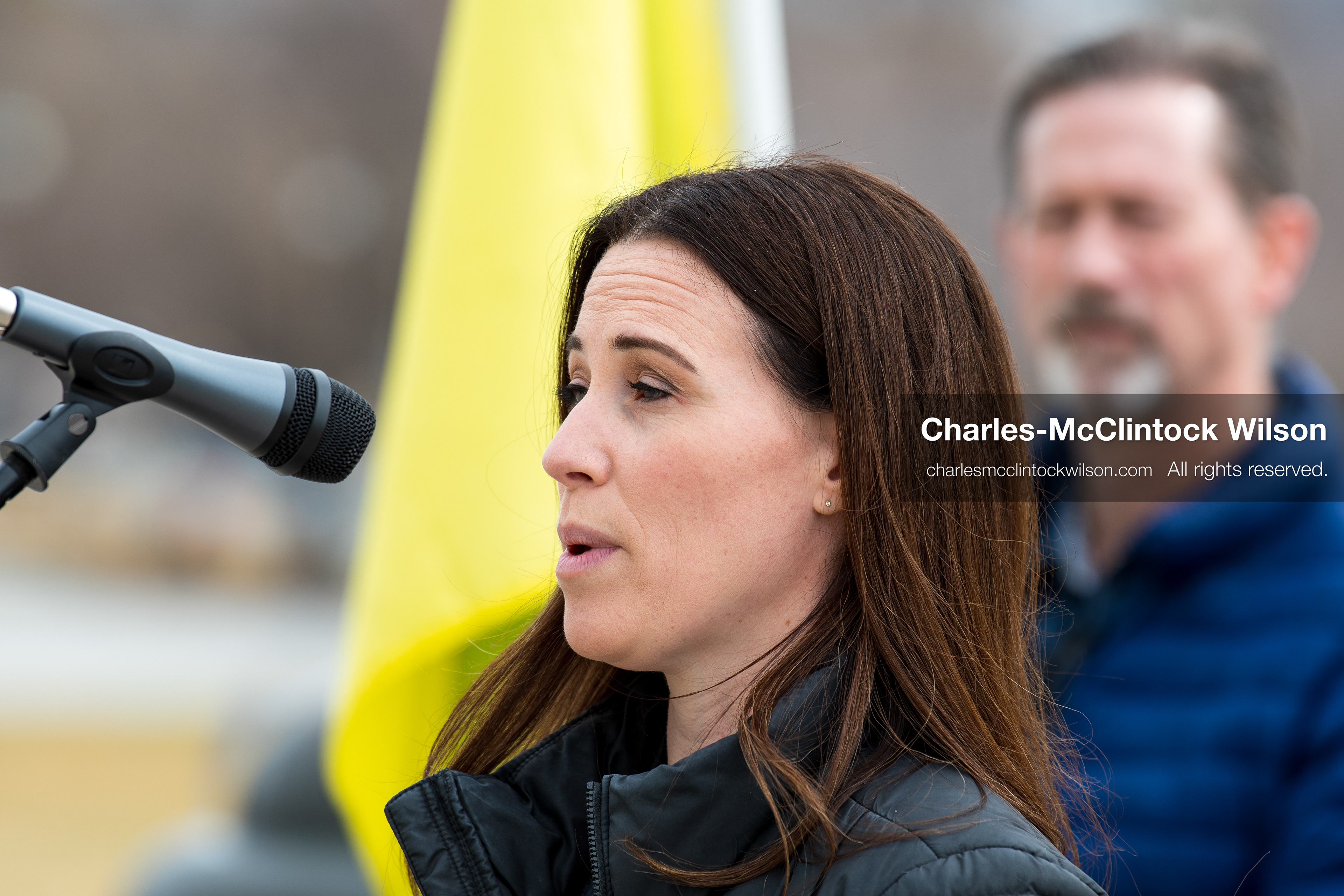 February 28, 2026, Salt Lake City, Utah, USA: STEPHANIE PITCHER, Utah state senator and a Democrat from Utah, speaks during the Stand With Ukraine rally at the Utah State Capitol. The event marked the four year anniversary of the full scale Russian invasion of Ukraine and brought community members together in support of Ukrainians and local humanitarian efforts. (Credit Image: © Charles McClintock Wilson/ZUMA Press Wire)