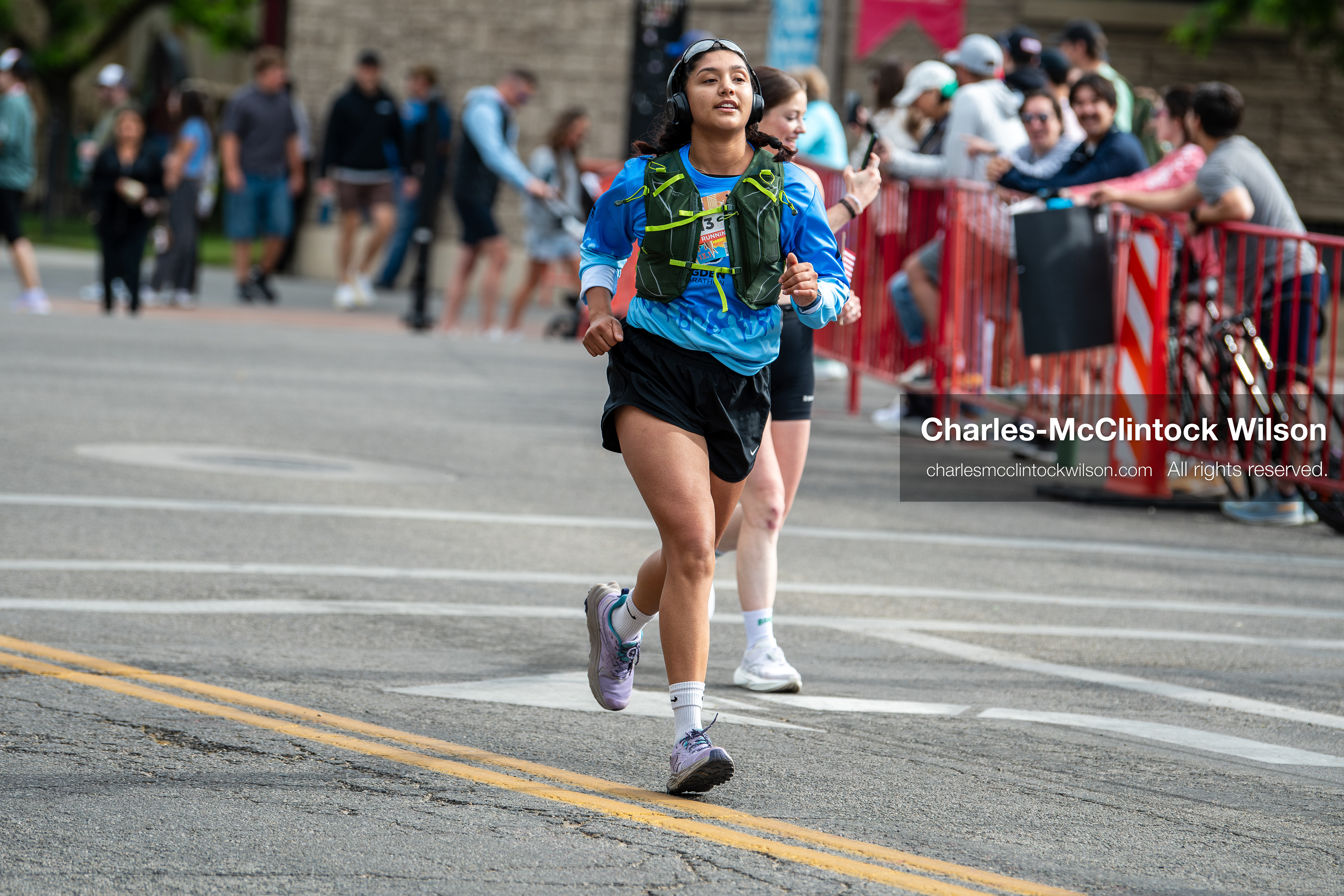 May 16, 2026, Ogden, Utah, USA: A runner competes in the 25th Annual America First Ogden Marathon in Ogden, Utah, on Saturday, May 16, 2026. The event drew thousands of participants and spectators for the milestone 25th running of the marathon. (Credit Image: © Charles-McClintock Wilson/ZUMA Press Wire)