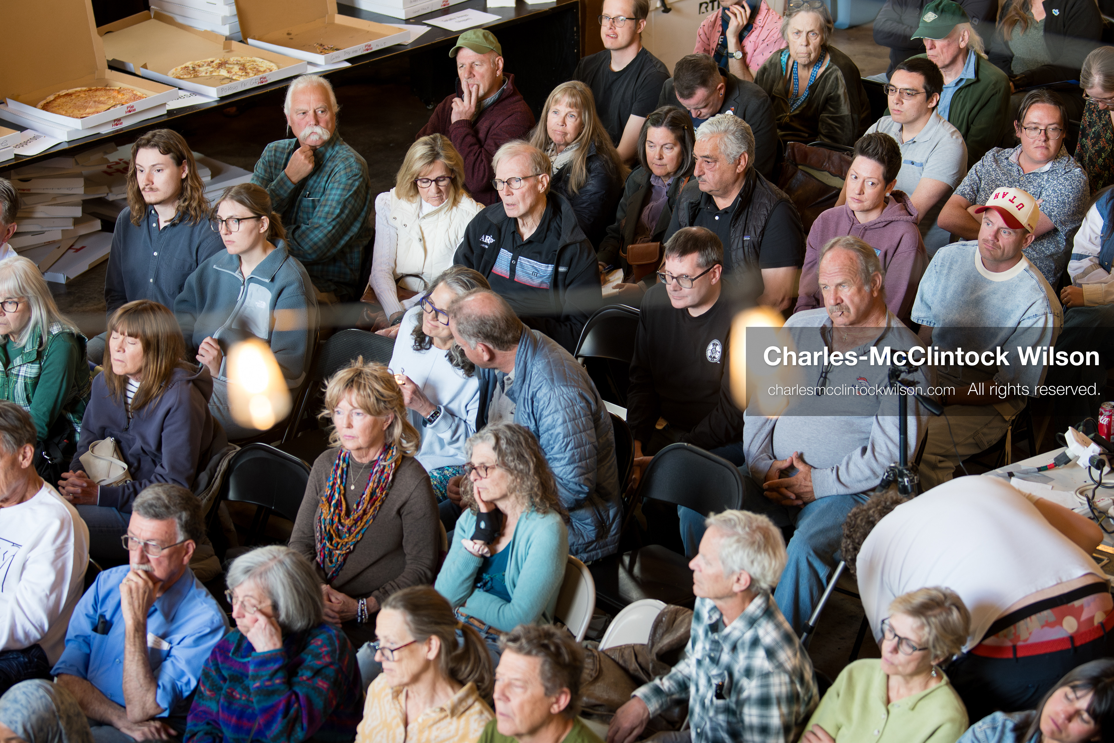 April 22, 2026, Salt Lake City, Utah, USA: Attendees listen during the Earth Day 1st District Candidate Debate at Church and State Marketplace in Salt Lake City. The event, hosted by Stewardship Utah, brought together candidates and community members to discuss environmental and policy issues ahead of the 2026 election. (Credit Image: © Charles-McClintock Wilson/ZUMA Press Wire)
