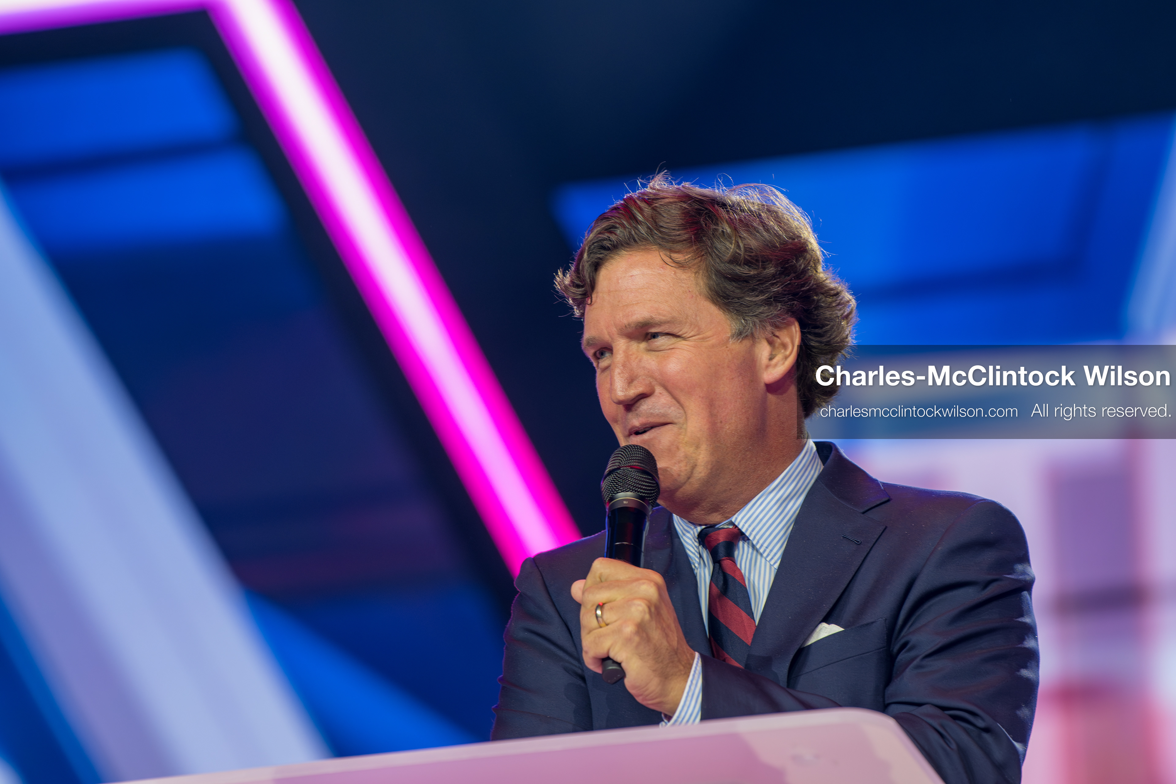 December 18, 2025, Phoenix, Arizona, USA: Tucker Carlson speaks on Day One of Turning Point USA’s AmericaFest 2025 at the Phoenix Convention Center in Phoenix, Arizona.   (Credit Image: © Charles‑McClintock Wilson/ZUMA Press Wire)