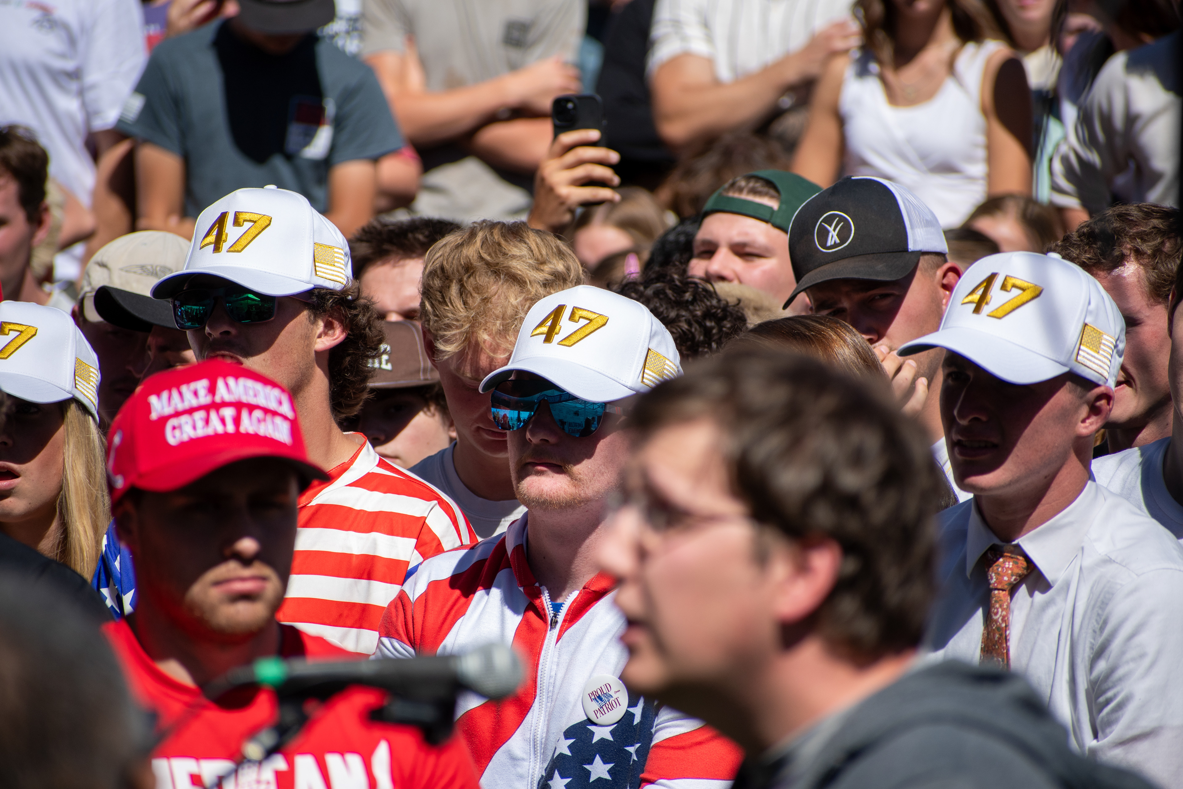  OREM, UTAH – SEPTEMBER 10, 2025: Attendees gather in close formation at Utah Valley University for the opening stop of the American Comeback Tour. The image captures a moment of shared anticipation and civic presence, reflecting the energy, emotion, and communal engagement that defined the event’s intended spirit. © Charles-McClintock Wilson / ZUMA Press
