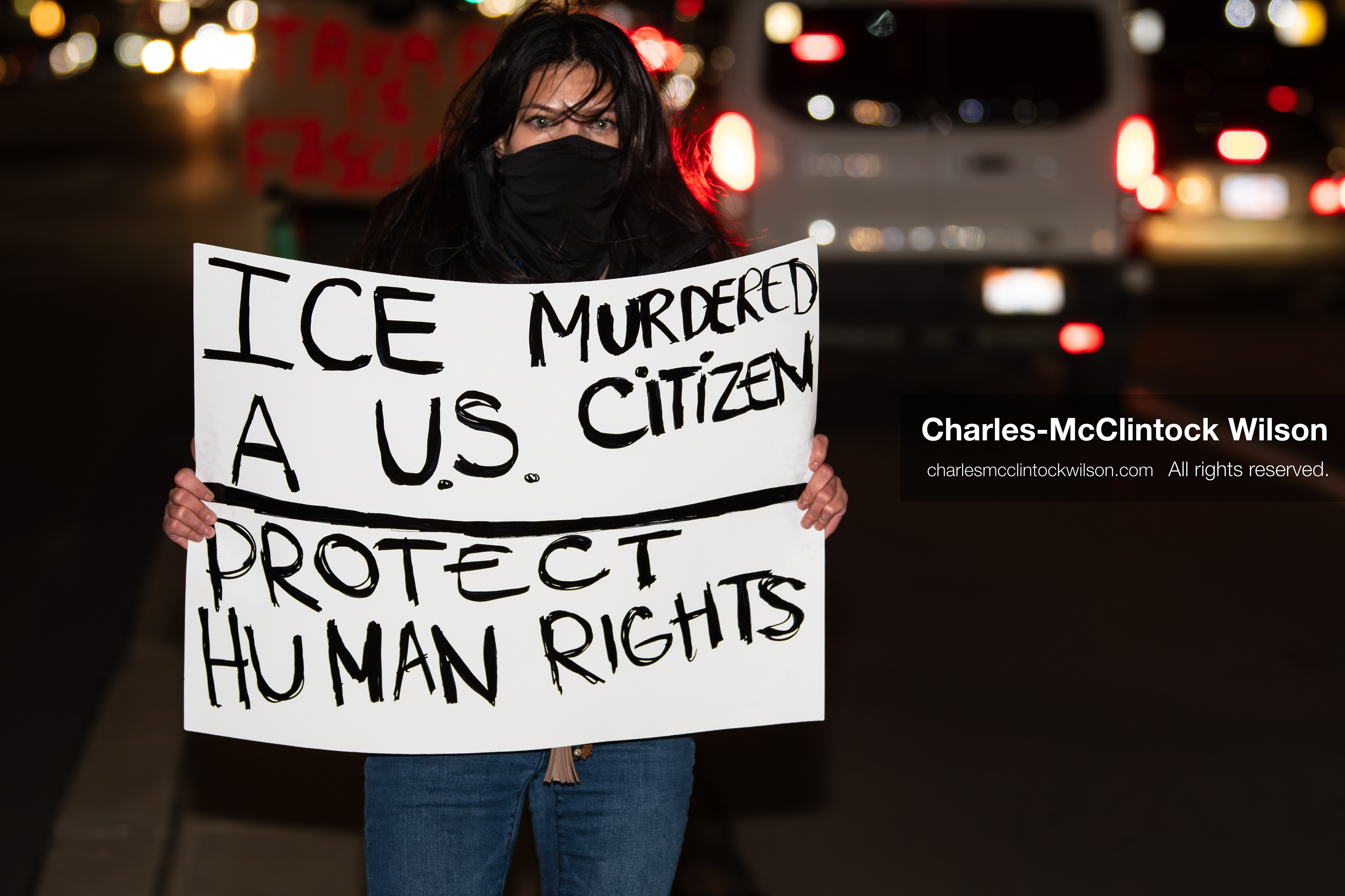 January 8, 2026, Salt Lake City, Utah, USA: A demonstrator holds a sign during an anti ICE protest at Pioneer Park in Salt Lake City Utah on Jan 8 2026. The rally followed the death of Renee Nicole Good a Minneapolis woman who was fatally shot during an encounter with immigration authorities and drew hundreds calling for accountability and changes to enforcement practices. (Credit Image: © Charles-McClintock Wilson/ZUMA Press Wire)