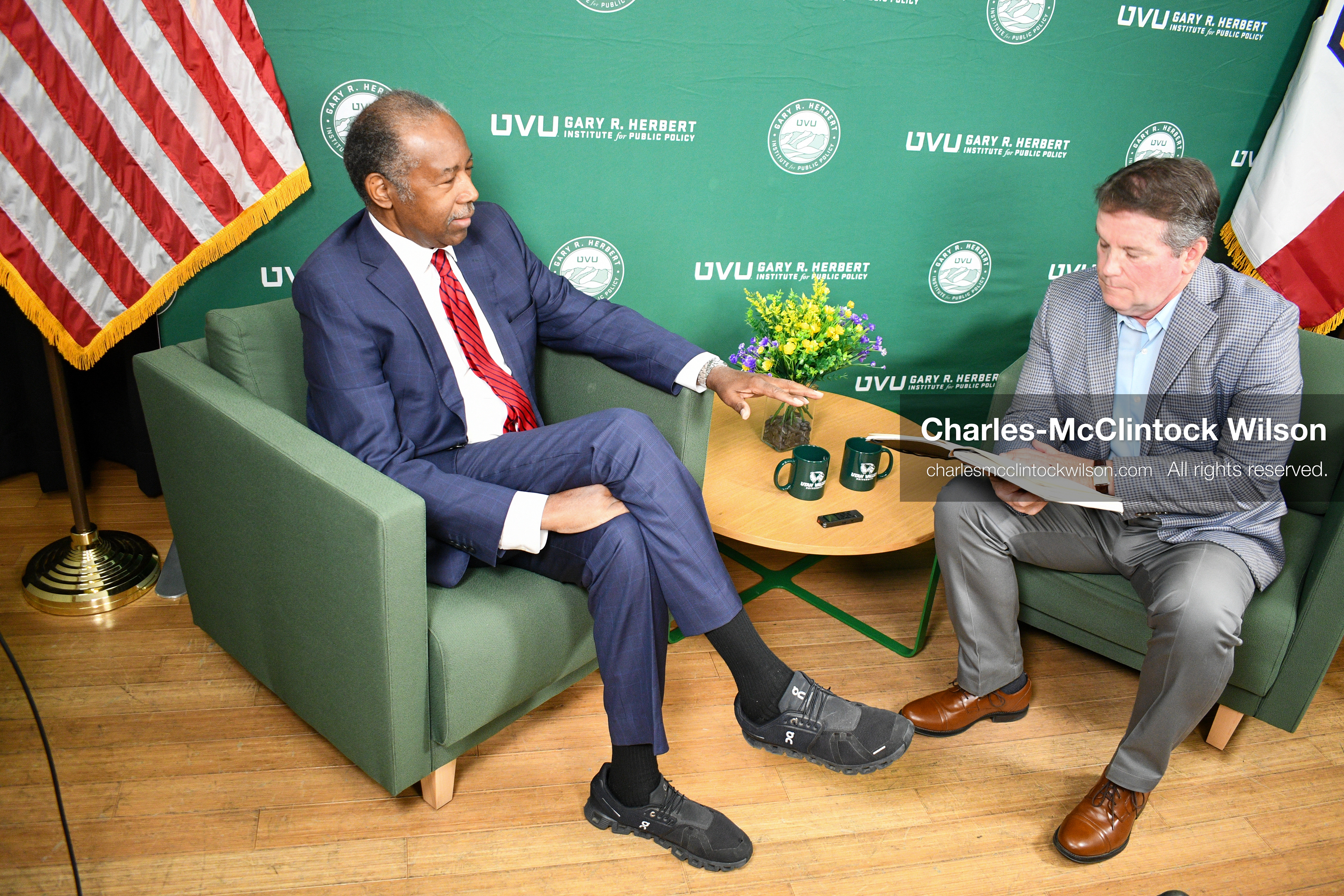 November 5, 2025, Orem, Utah, USA: Dr. Ben Carson, former U.S. Secretary of Housing and Urban Development and 2016 Republican presidential candidate, speaks with members of the press ahead of a public event hosted by the Gary R. Herbert Institute at Utah Valley University in Orem, Utah, on Nov. 5, 2025. (Credit Image: © Charles-McClintock Wilson/ZUMA Press Wire)