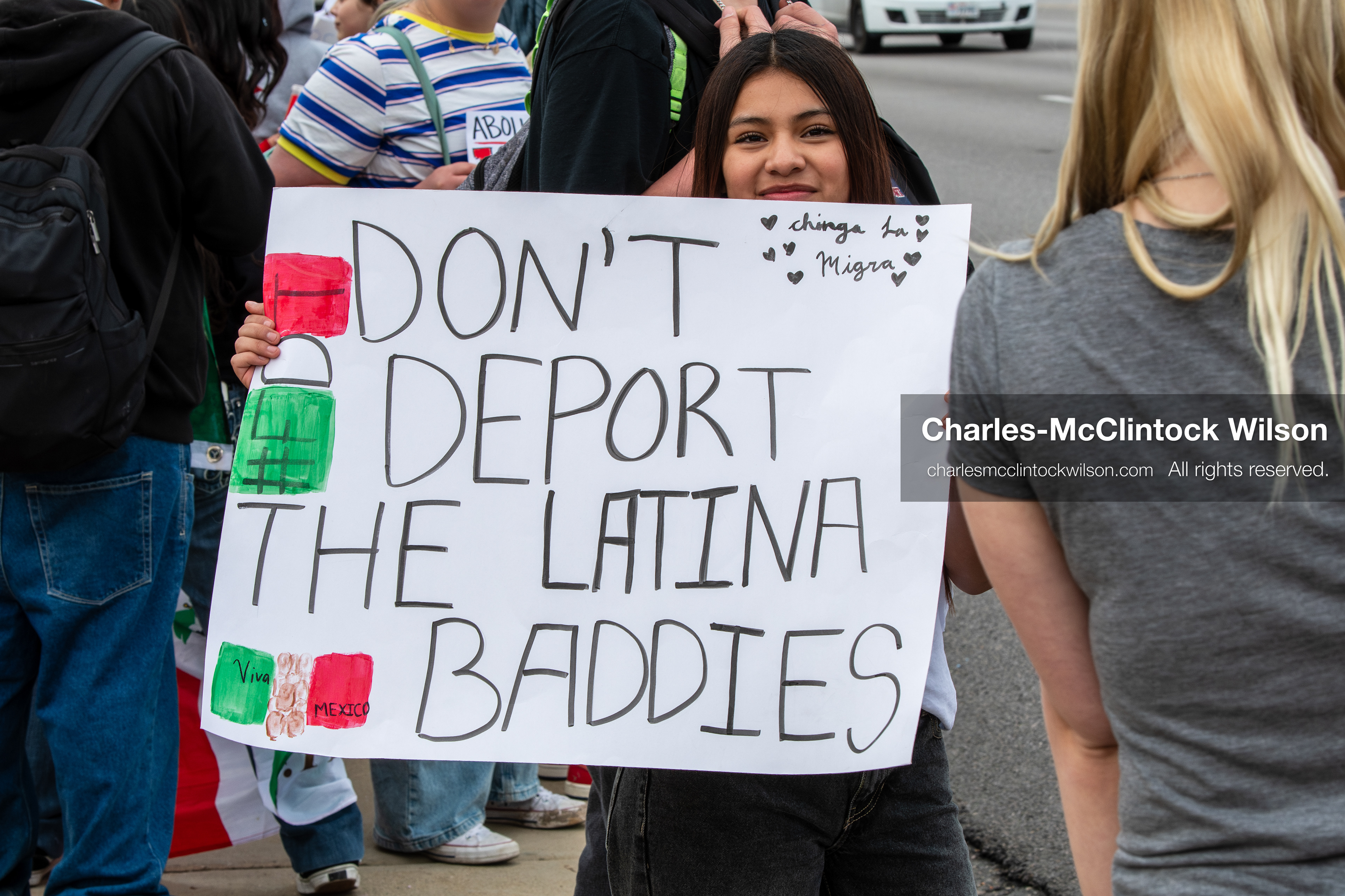 February 11, 2026, Orem, Utah, USA: A student stands along State Street during a student‑led protest involving participants from multiple Orem schools. (Credit Image: © Charles‑McClintock Wilson/ZUMA Press Wire)