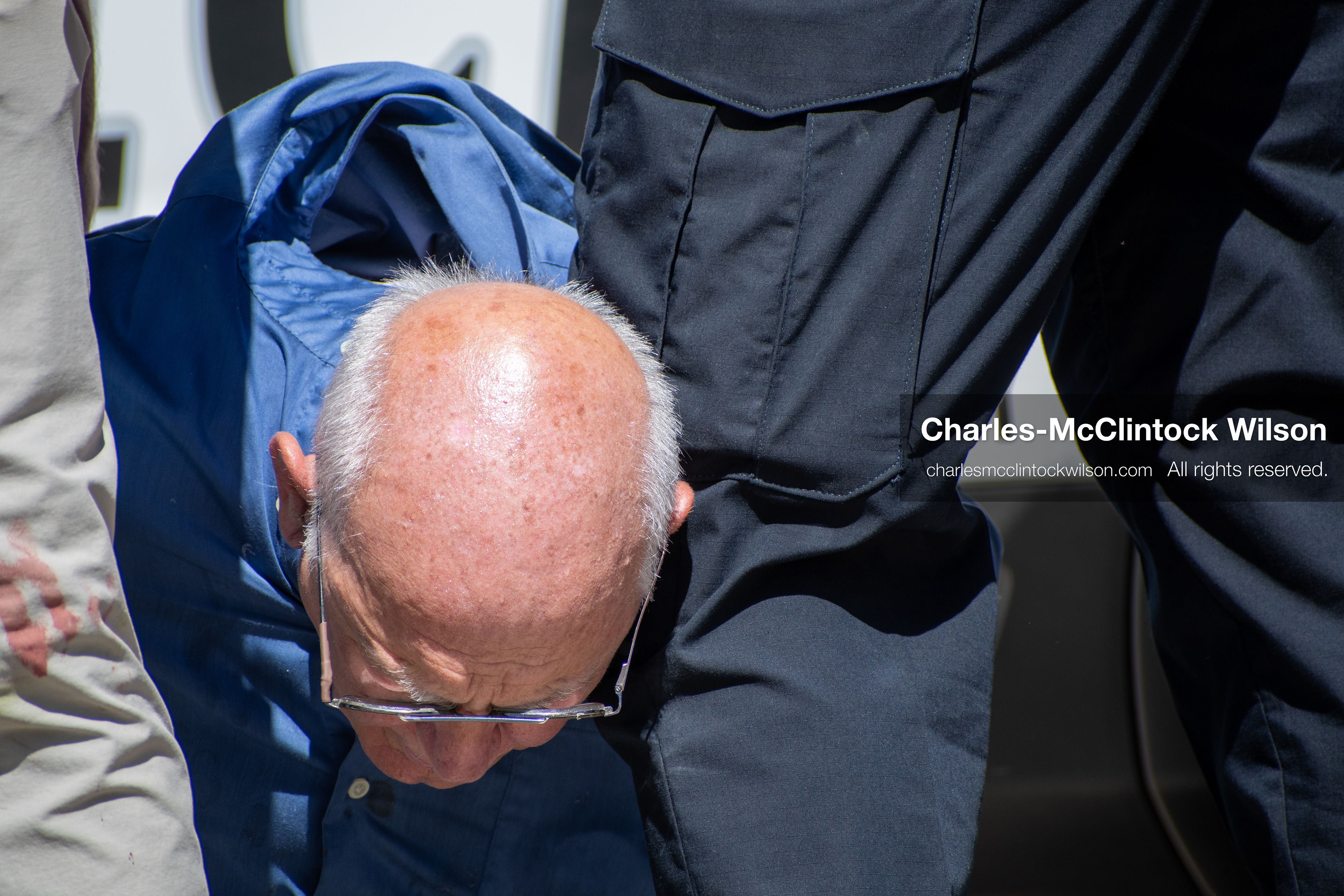 September 10, 2025, Orem, Utah, USA: George Zinn is taken into custody by campus security following the fatal shooting of Charlie Kirk during a public event at Utah Valley University. At the time of the arrest, Zinn was identified as the alleged shooter. He was later released and subsequently arrested on unrelated charges. Law enforcement confirmed that the actual suspect remained at large during this initial response. (Credit Image: © Charles-McClintock Wilson/ZUMA Press Wire)