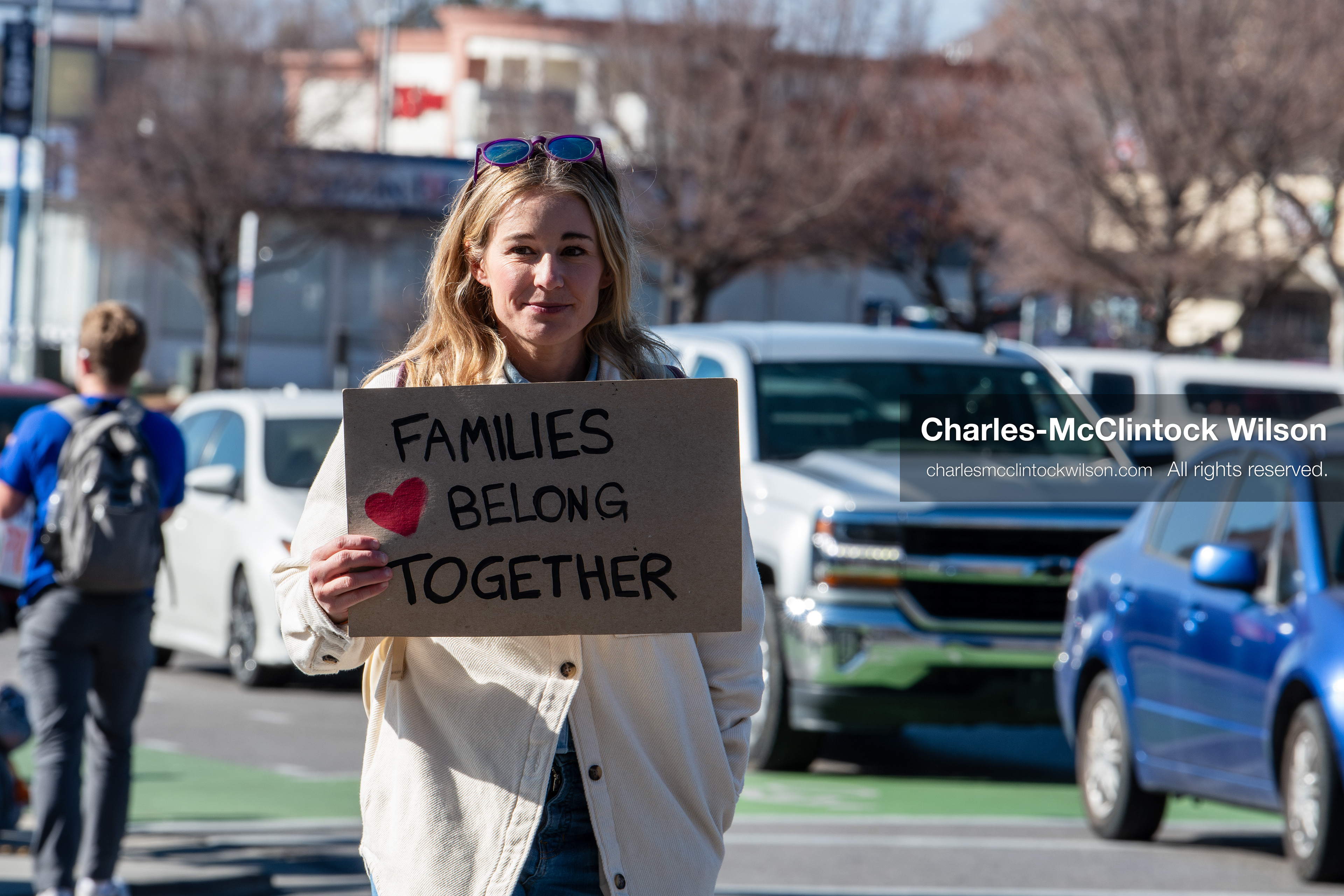 February 5, 2026, Provo, Utah, USA: Environmentalist, skier, and mountaineer CAROLINE GLEICH participates in a protest near Brigham Young University in Provo opposing the presence of US Customs and Border Protection recruiters at a career fair held on the BYU campus. (Credit Image: © Charles McClintock Wilson/ZUMA Press Wire)