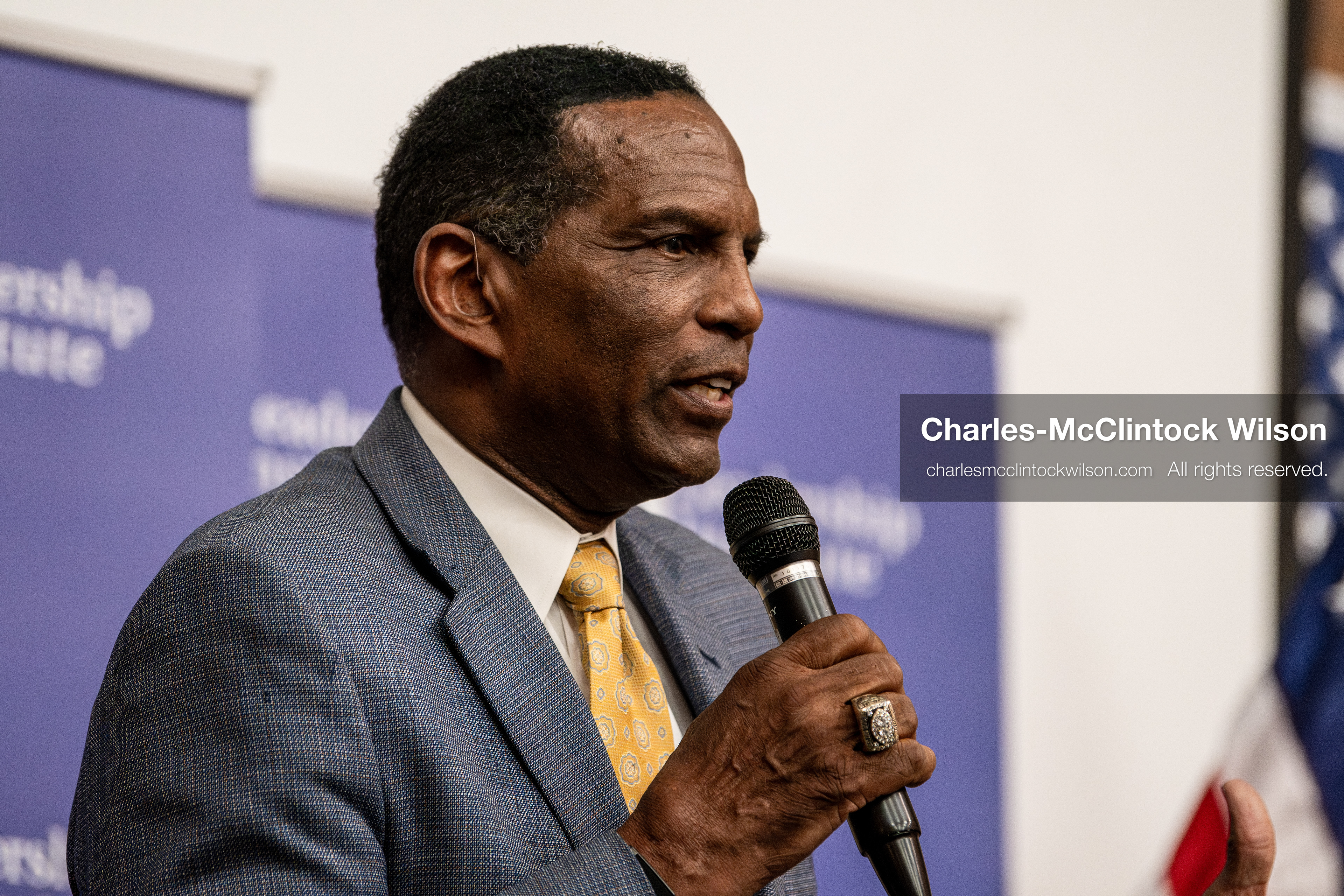 April 10, 2026, Salt Lake City, Utah, USA: U.S. Representative Burgess Owens, a Republican who represents Utah’s 4th Congressional District, speaks during a “Learing Tour” event headlined by YouTuber Nick Shirley and organized by the Utah Federation of College Republicans at the University of Utah. (Credit Image: © Charles‑McClintock Wilson/ZUMA Press Wire)