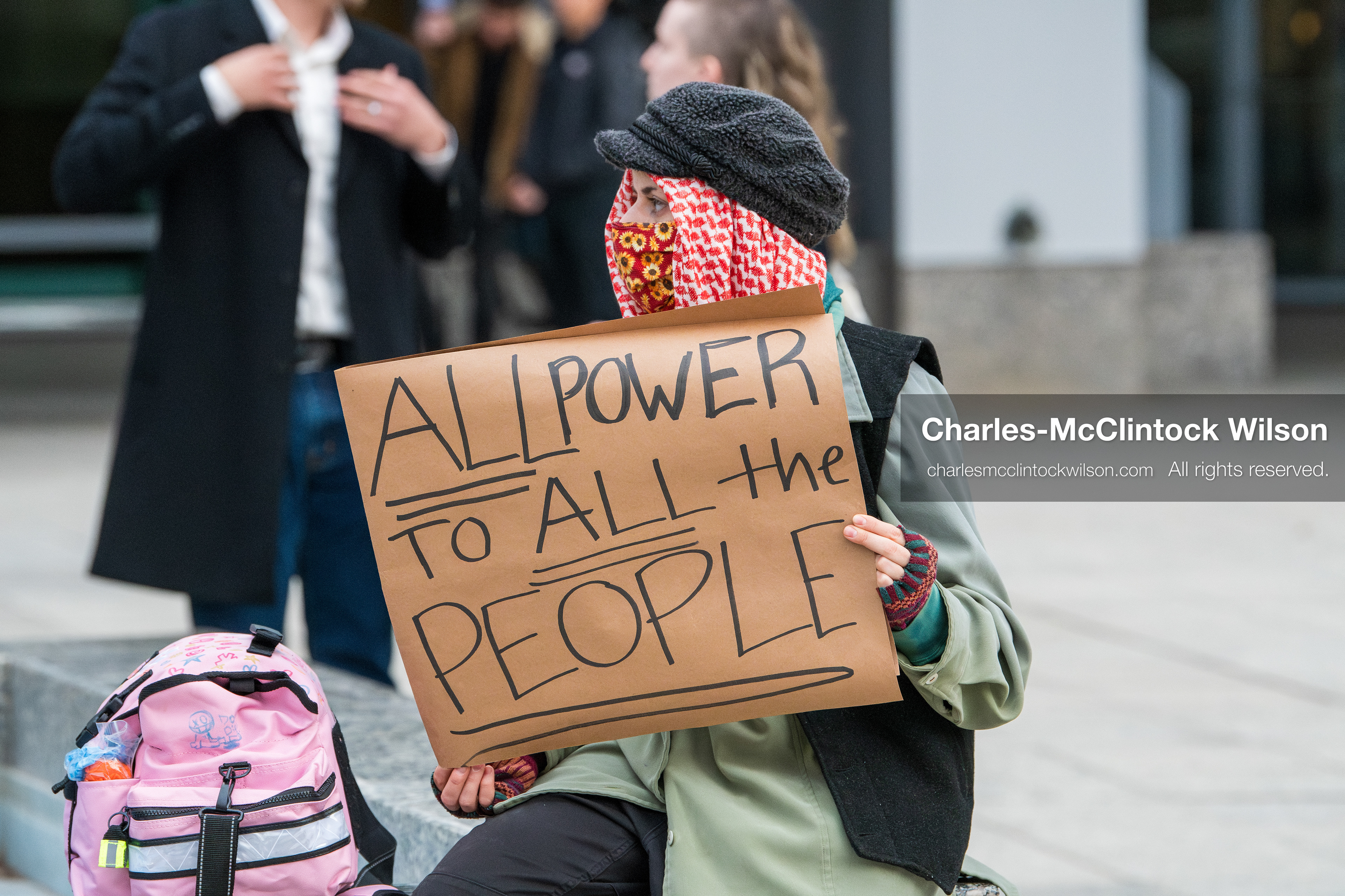 January 3, 2026, Salt Lake City, Utah, USA: A protester holds a sign during a demonstration against US action in Venezuela outside the Wallace Federal Building in Salt Lake City, Utah. The protest was part of a nationwide mobilization responding to recent military developments. (Credit Image: (c) Charles‑McClintock Wilson/ZUMA Press Wire)