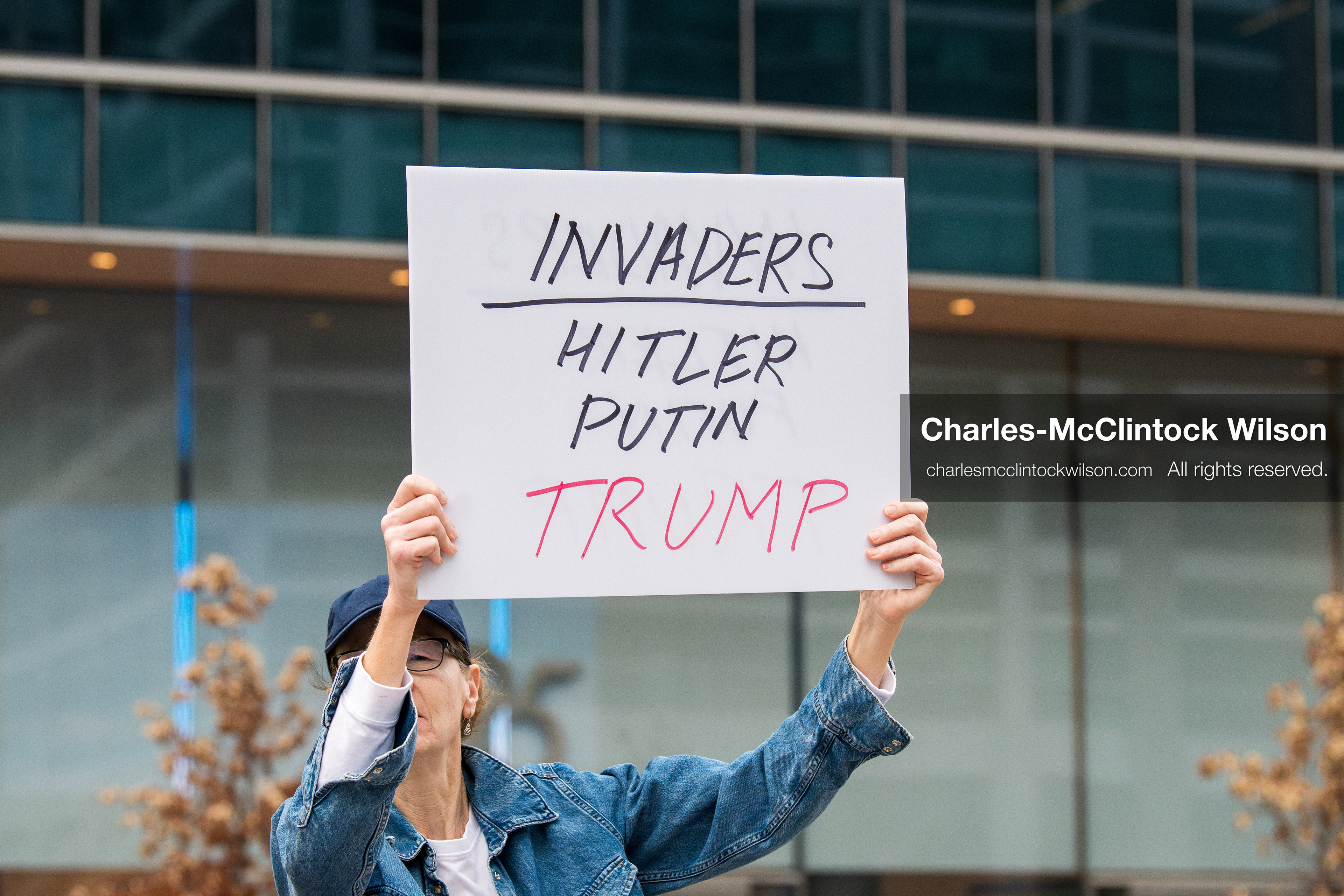 January 3, 2026, Salt Lake City, Utah, USA: A protester holds a sign during a demonstration against US action in Venezuela outside the Wallace Federal Building in Salt Lake City, Utah. The protest was part of a nationwide mobilization responding to recent military developments. (Credit Image: (c) Charles‑McClintock Wilson/ZUMA Press Wire)