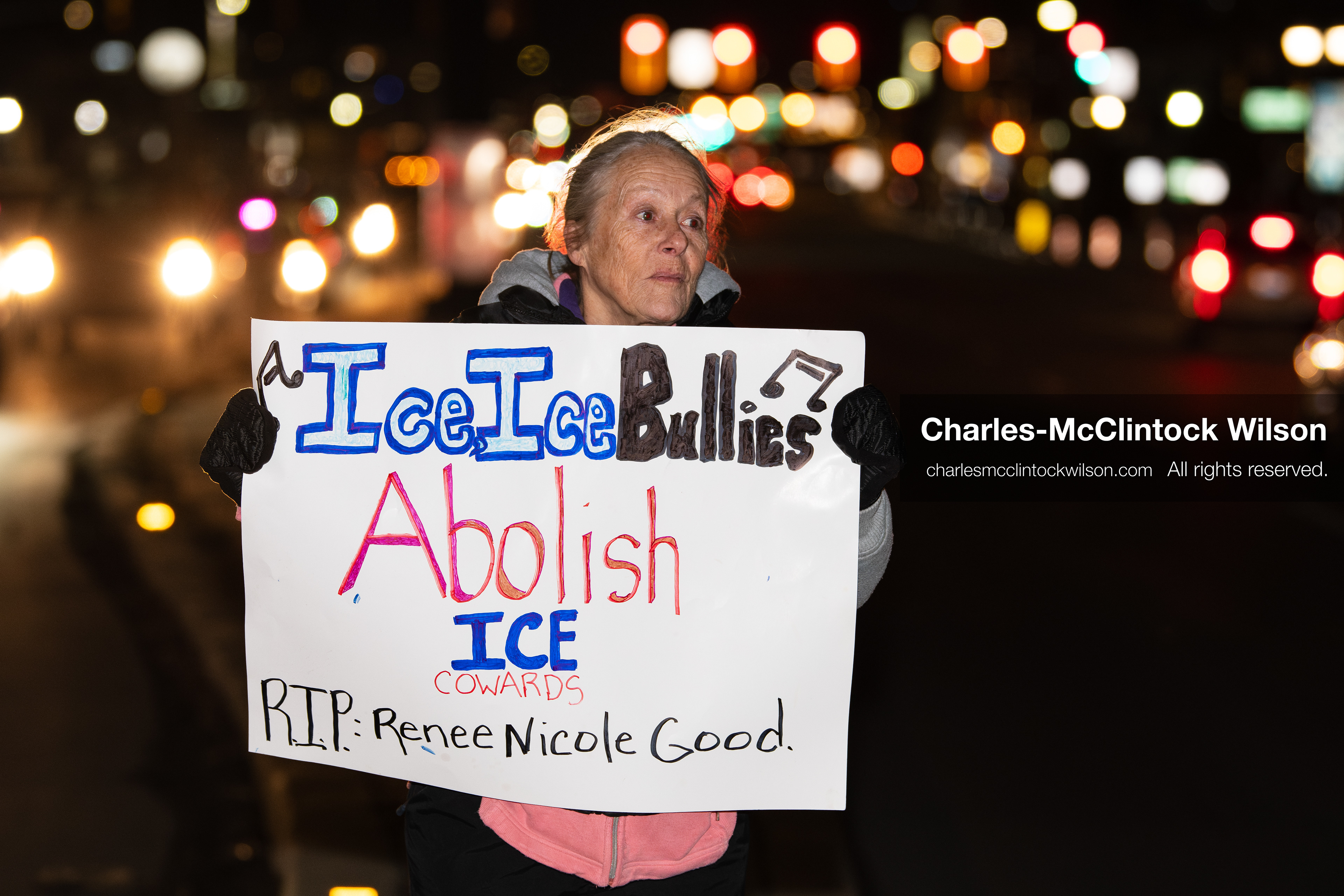 January 8, 2026, Salt Lake City, Utah, USA: A demonstrator holds a sign during an anti ICE protest at Pioneer Park in Salt Lake City Utah on Jan 8 2026. The rally followed the death of Renee Nicole Good a Minneapolis woman who was fatally shot during an encounter with immigration authorities and drew hundreds calling for accountability and changes to enforcement practices. (Credit Image: © Charles-McClintock Wilson/ZUMA Press Wire)