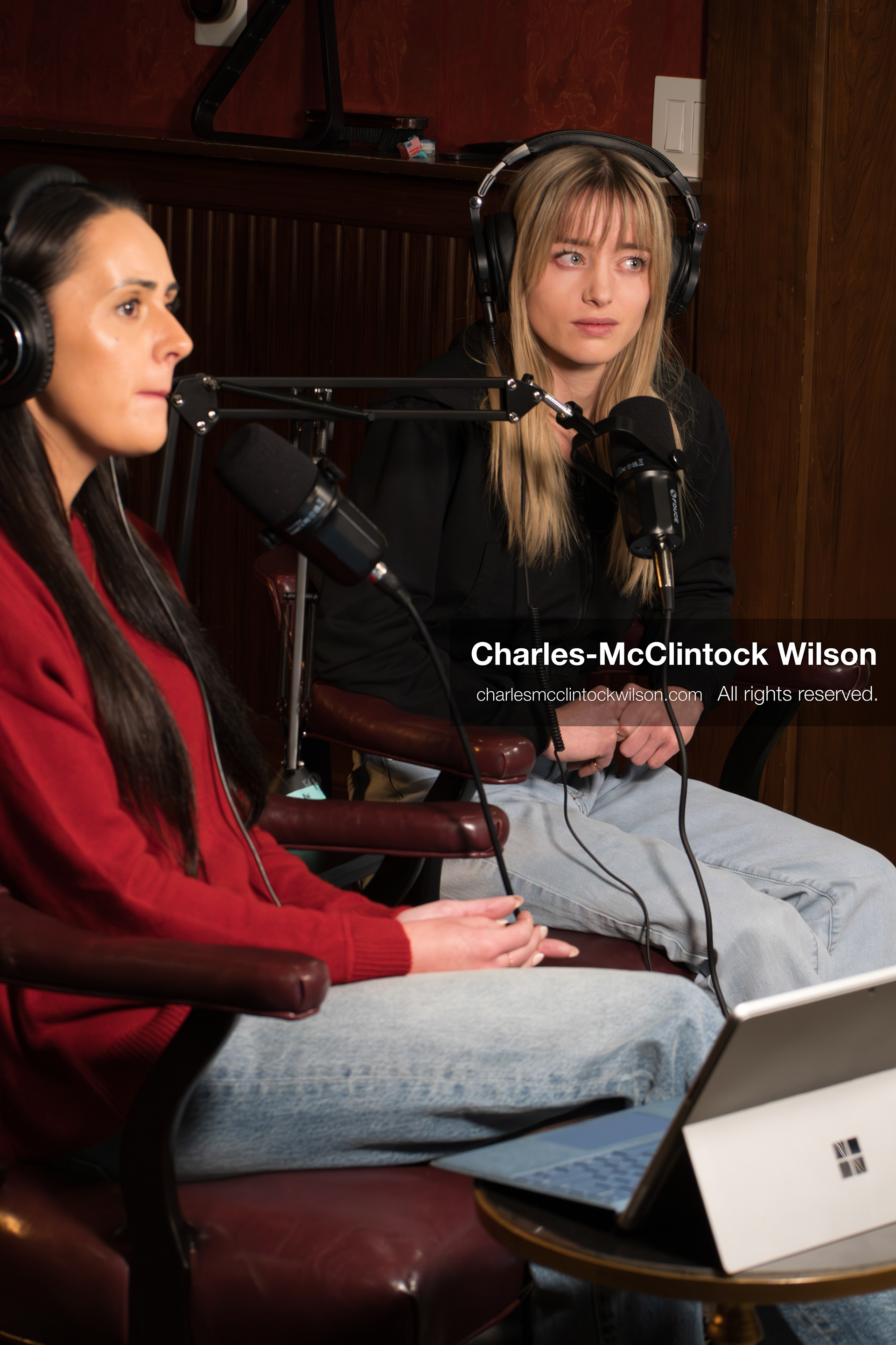 November 22, 2025 – Salt Lake City, Utah, USA: Brandi Siciliani and Billie Webb speak during the recording of an episode of The Brandi & Billie Show, an independent podcast known for its long-form commentary on politics, culture, and major world events. (Credit Image: © Charles‑McClintock Wilson)