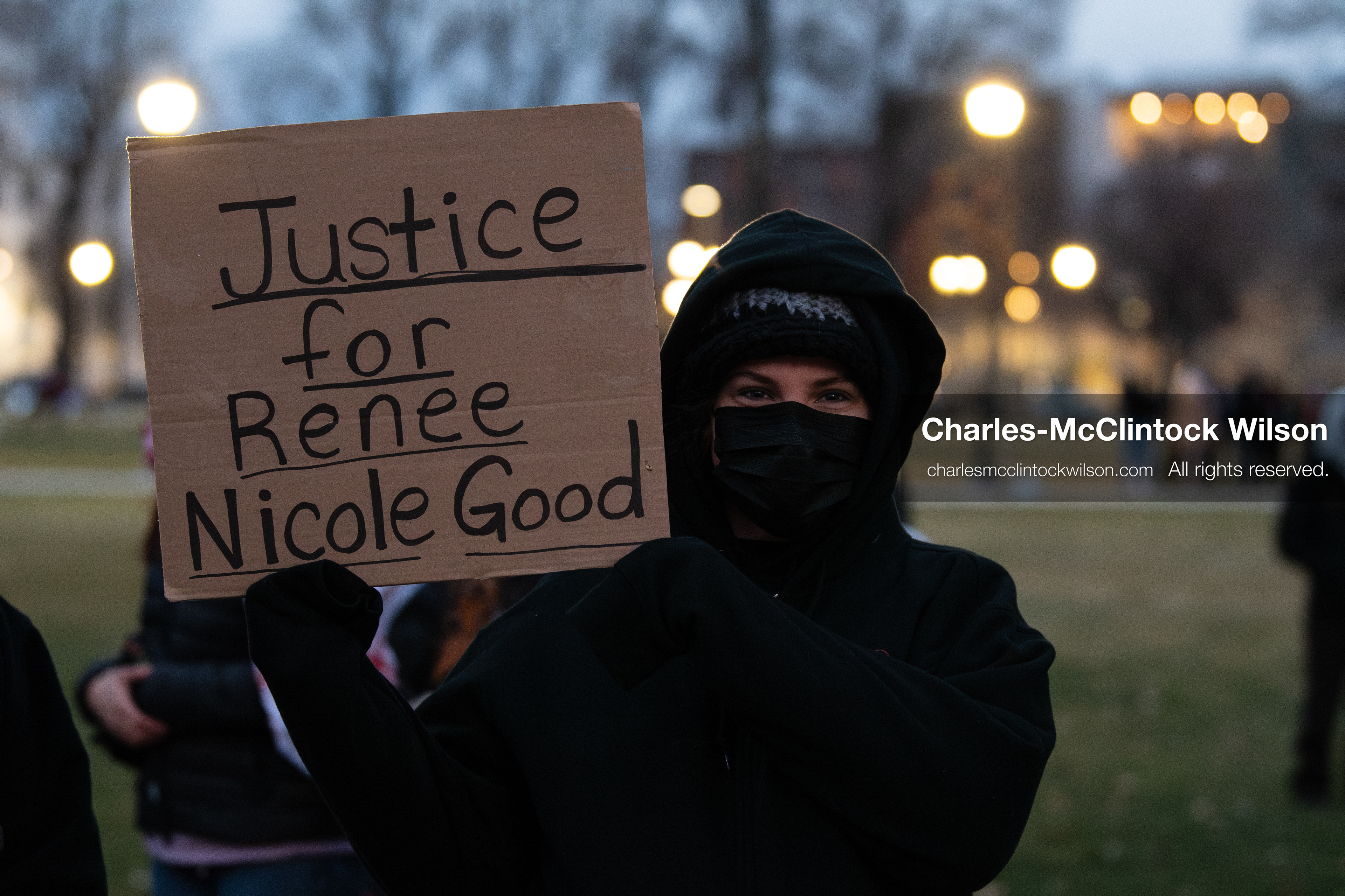 January 8, 2026, Salt Lake City, Utah, USA: A demonstrator holds a sign during an anti ICE protest at Pioneer Park in Salt Lake City Utah on Jan 8 2026. The rally followed the death of Renee Nicole Good a Minneapolis woman who was fatally shot during an encounter with immigration authorities and drew hundreds calling for accountability and changes to enforcement practices. (Credit Image: © Charles-McClintock Wilson/ZUMA Press Wire)