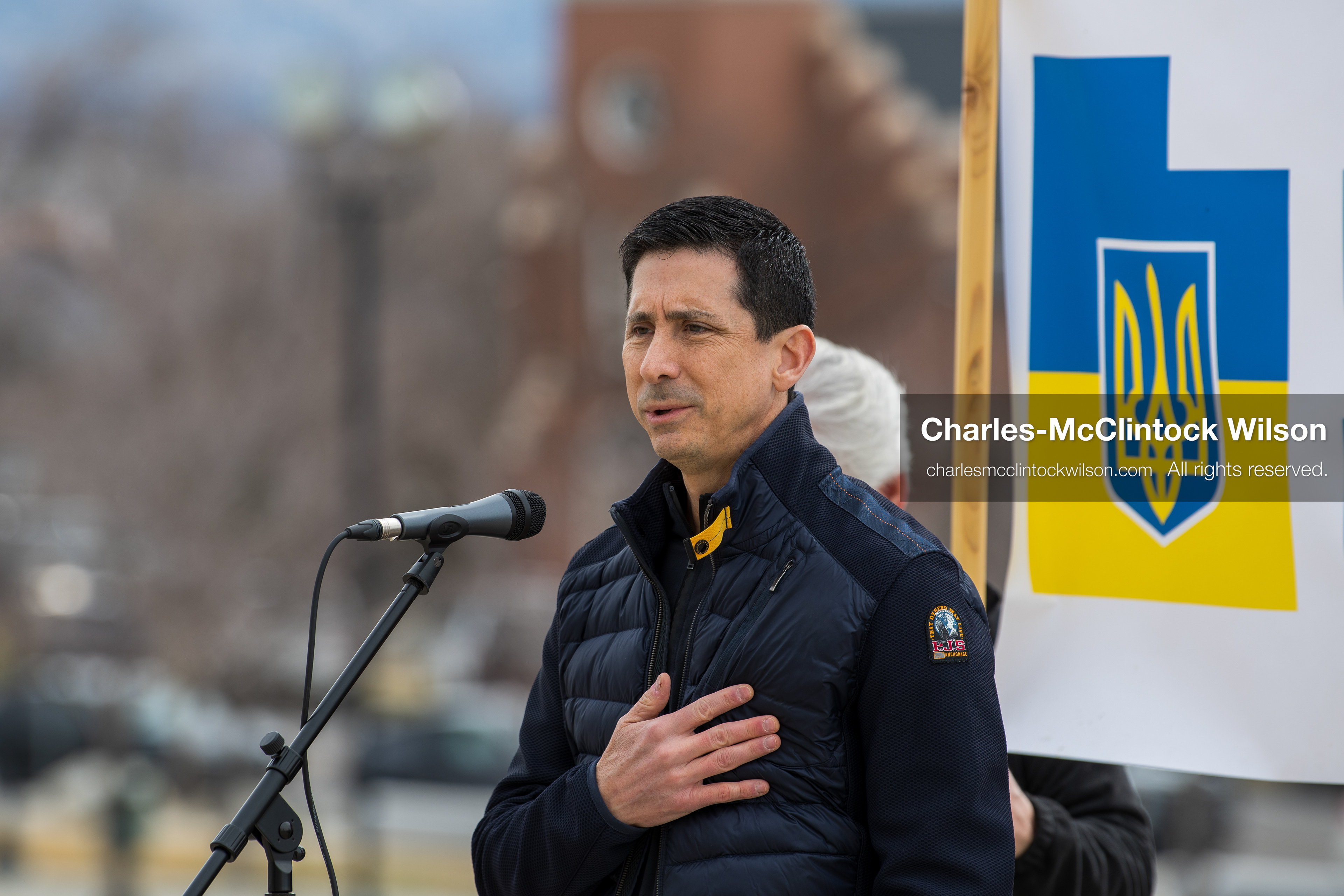 February 28, 2026, Salt Lake City, Utah, USA: JONATHAN FREEDMAN, Honorary Consul of Ukraine in Utah, speaks during the Stand With Ukraine rally near the Utah State Capitol. The gathering marked the four year anniversary of the full scale Russian invasion of Ukraine and brought community members together in support of Ukrainians and local humanitarian efforts. (Credit Image: © Charles McClintock Wilson/ZUMA Press Wire)