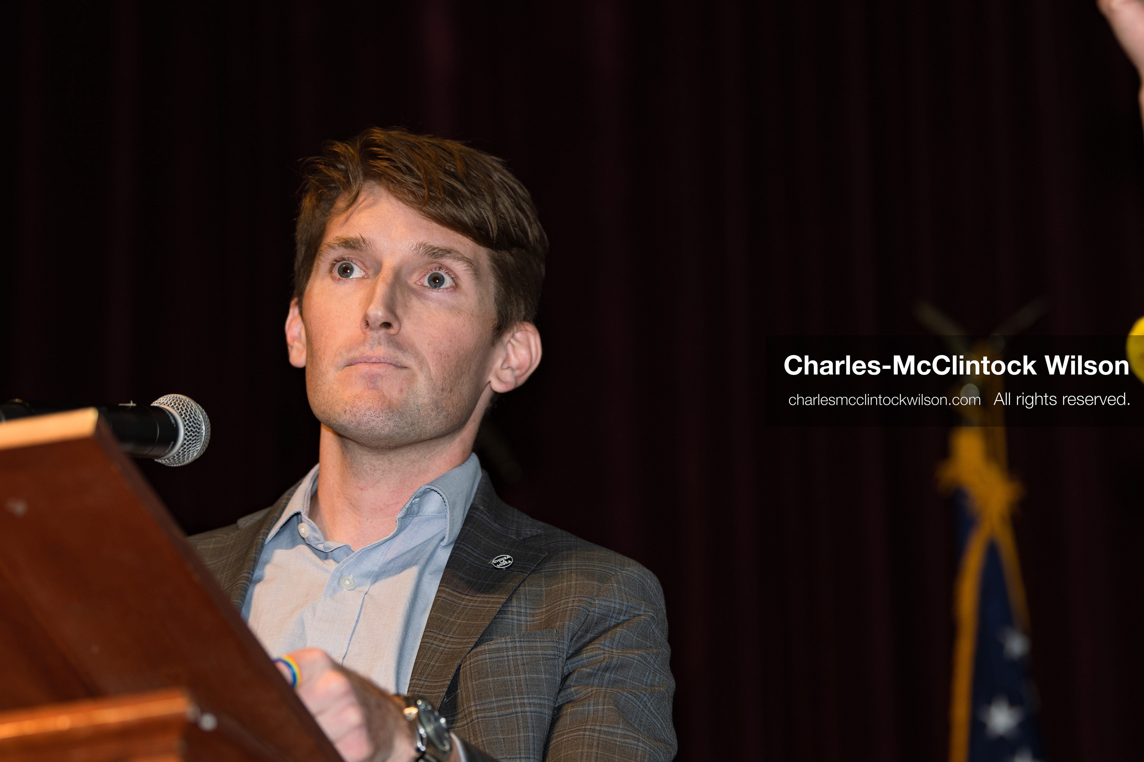 April 25, 2026, Sandy, Utah, USA: NATE BLOUIN, a Utah state senator and a candidate for the Democratic nomination in Utah's 1st Congressional District, speaks during the 2026 Utah Democratic Convention at Jordan High School in Sandy. (Credit Image: © Charles-McClintock Wilson/ZUMA Press Wire)
