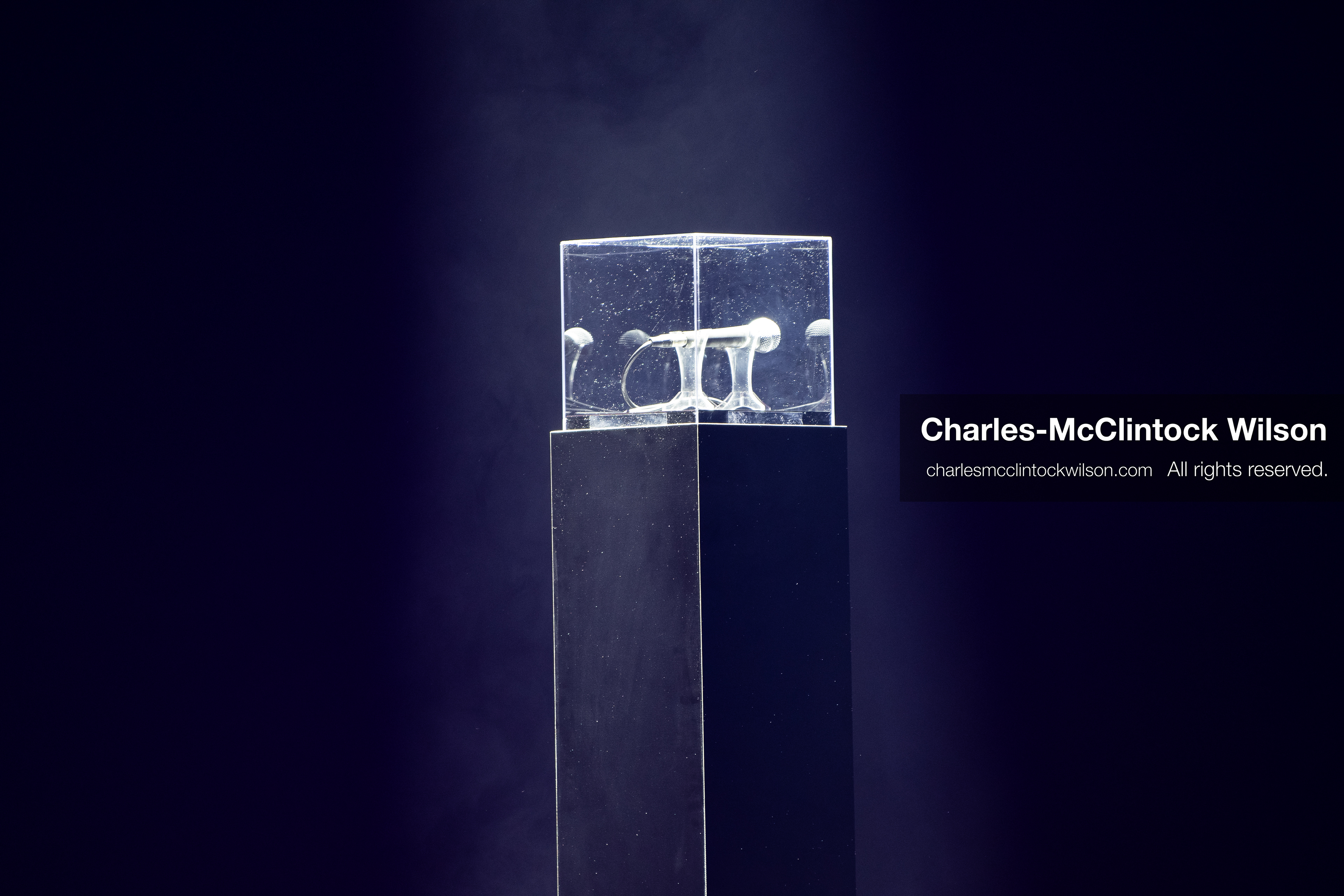 December 18, 2025, Phoenix, Arizona, USA: A lone microphone sits onstage in honor of Charlie Kirk during AmericaFest 2025 at the Phoenix Convention Center. (Credit Image: (c) Charles-McClintock Wilson/ZUMA Press Wire)