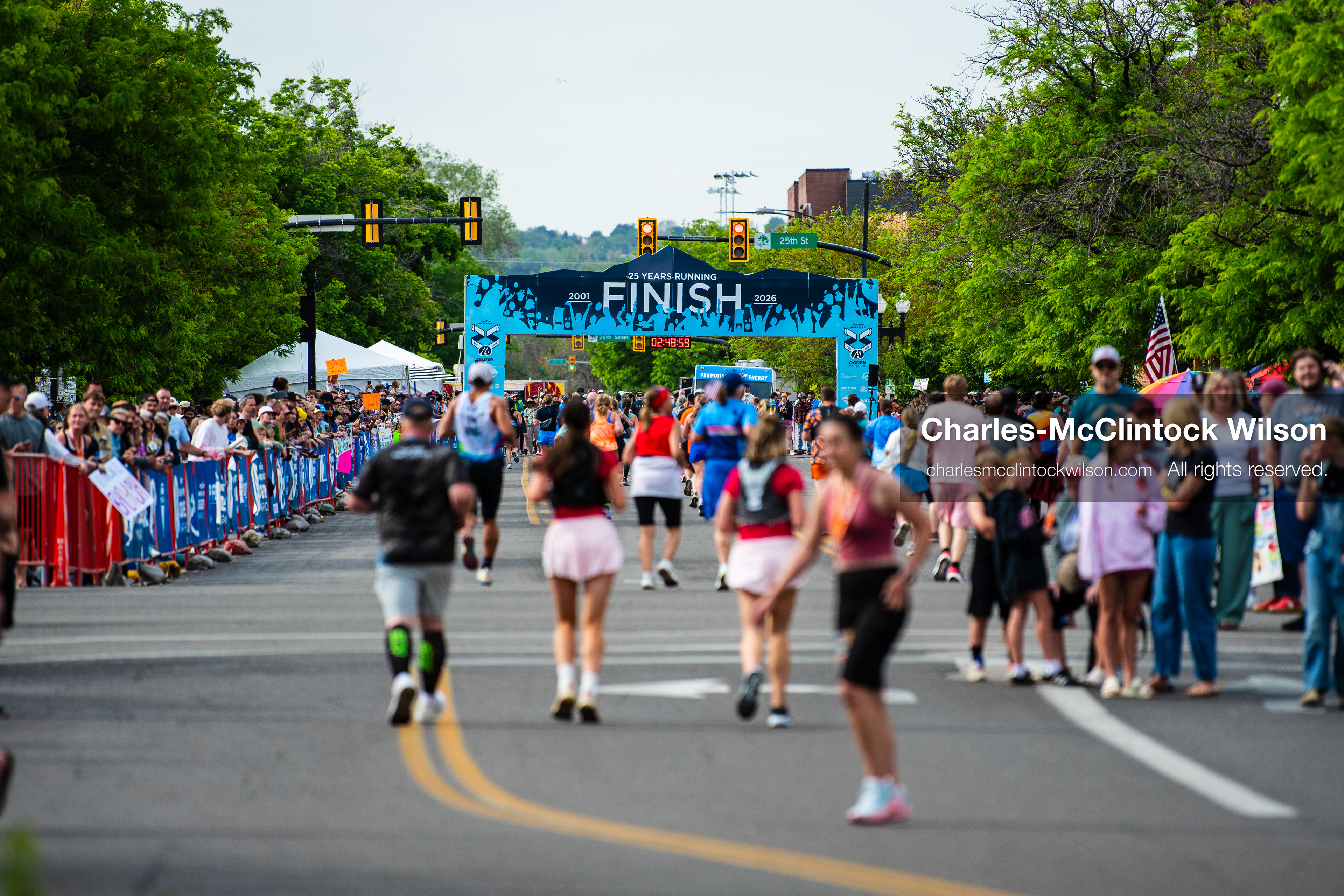 May 16, 2026, Ogden, Utah, USA: Runners head toward the finish line during the 25th Annual America First Ogden Marathon in Ogden, Utah, on Saturday, May 16, 2026. (Credit Image: © Charles-McClintock Wilson/ZUMA Press Wire)