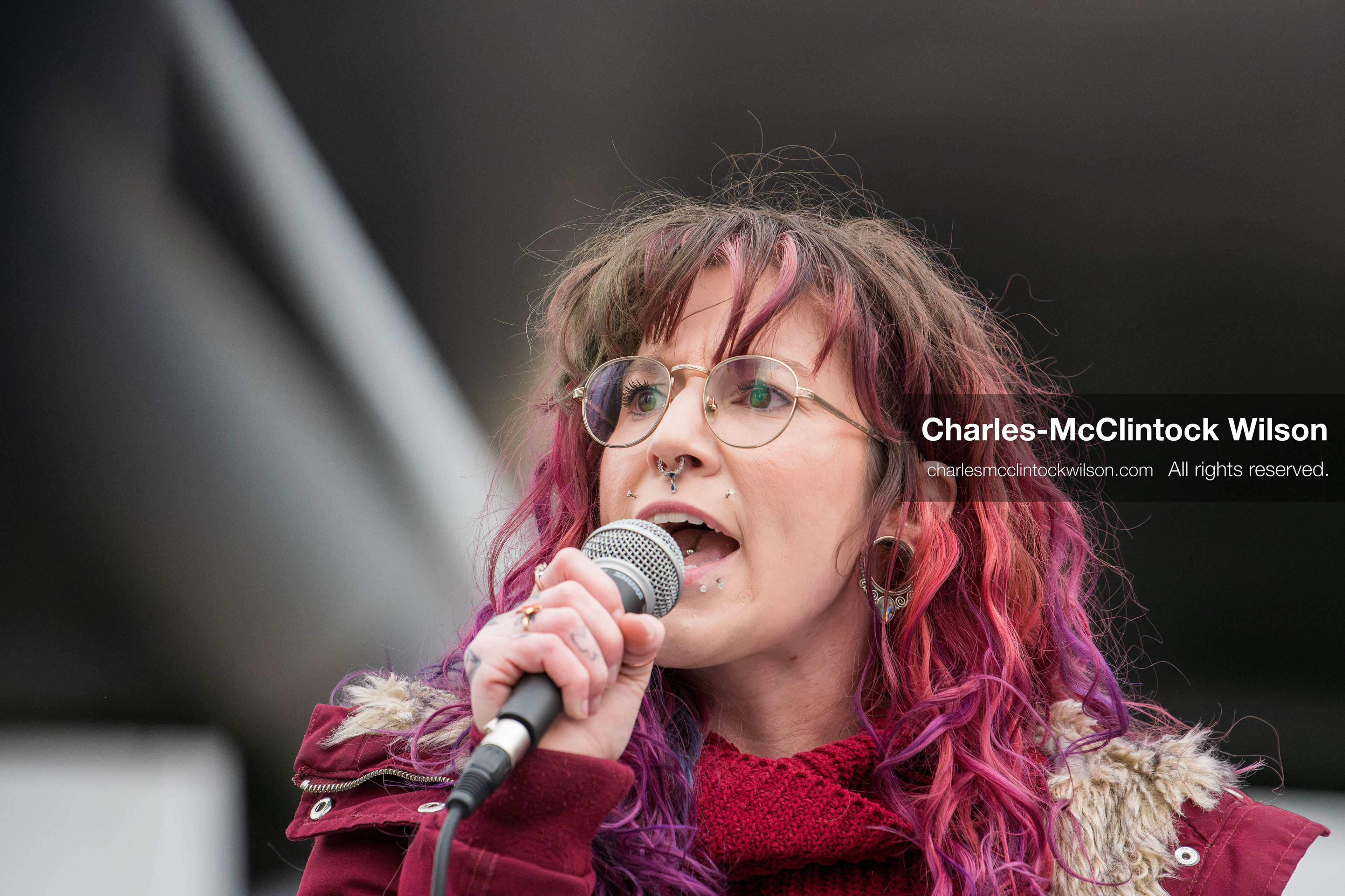 January 3, 2026, Salt Lake City, Utah, USA: A speaker addresses demonstrators during a protest against US military action in Venezuela outside the Wallace Federal Building in Salt Lake City, Utah. The protest was part of a nationwide mobilization opposing airstrikes and foreign intervention. (Credit Image: (c) Charles‑McClintock Wilson/ZUMA Press Wire)