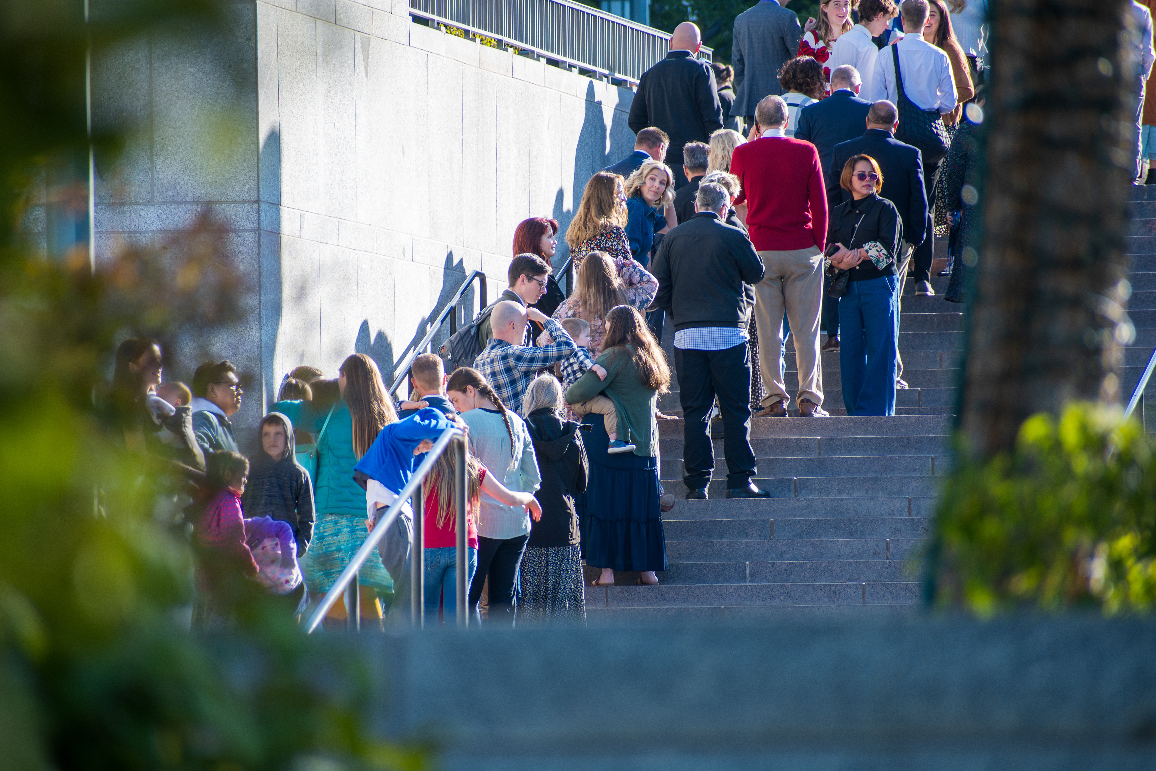 October 6, 2025, Salt Lake City, Utah, USA: People wait in line outside the Conference Center during the public viewing for RUSSELL M. NELSON, the 17th president of the Church of Jesus Christ of Latter-day Saints. Nelson died at his home in Salt Lake City, Utah, on September 27, 2025, at the age of 101. (Credit Image: © Charles-McClintock Wilson/ZUMA Press Wire)