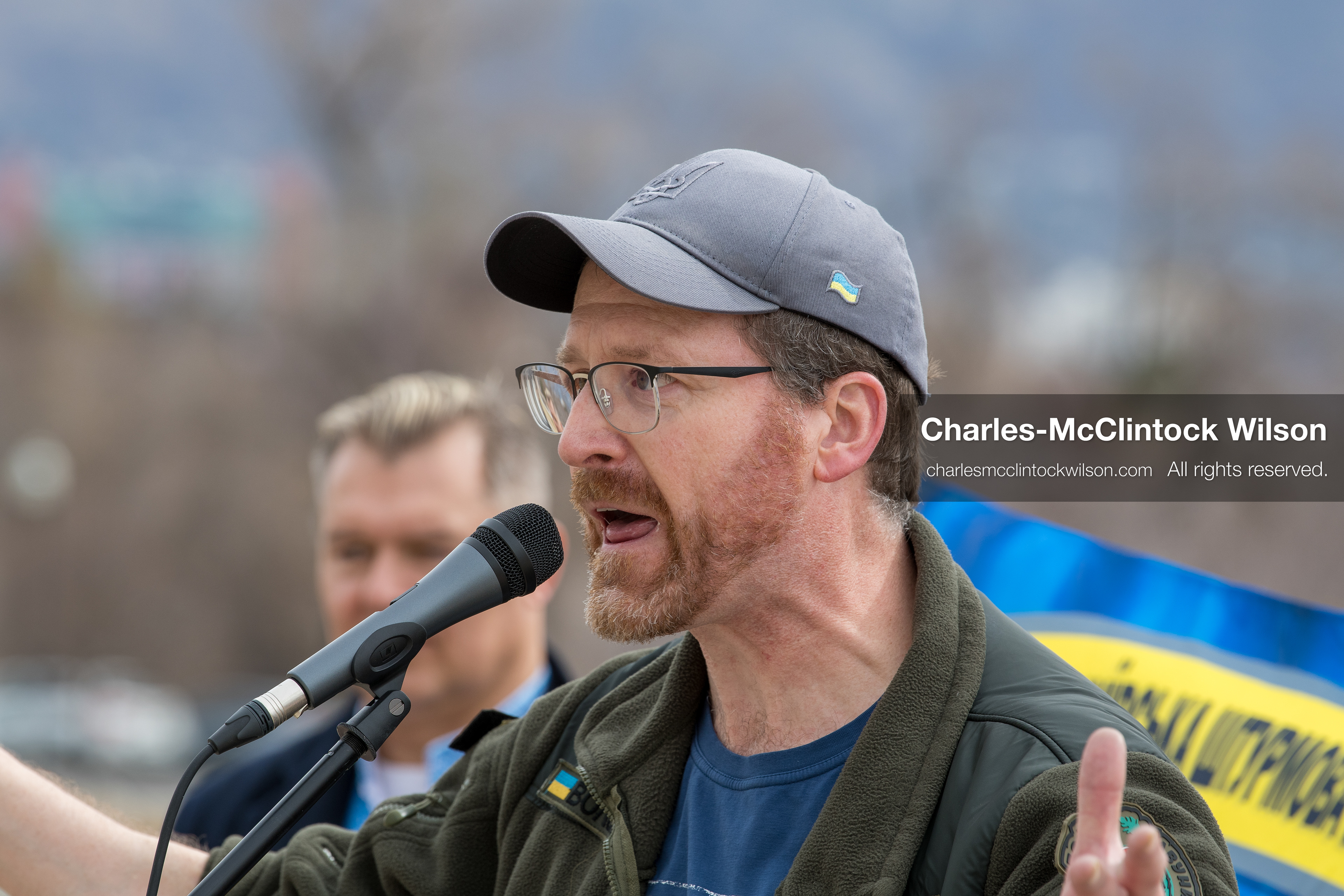  February 28, 2026, Salt Lake City, Utah, USA: NATHANIEL SANDERS, a Salt Lake County Deputy District Attorney and a vocal advocate for Ukraine, speaks during the Stand With Ukraine rally at the Utah State Capitol. The event marked the four year anniversary of the full scale Russian invasion of Ukraine and brought community members together in support of Ukrainians and local humanitarian efforts. (Credit Image: © Charles McClintock Wilson/ZUMA Press Wire)