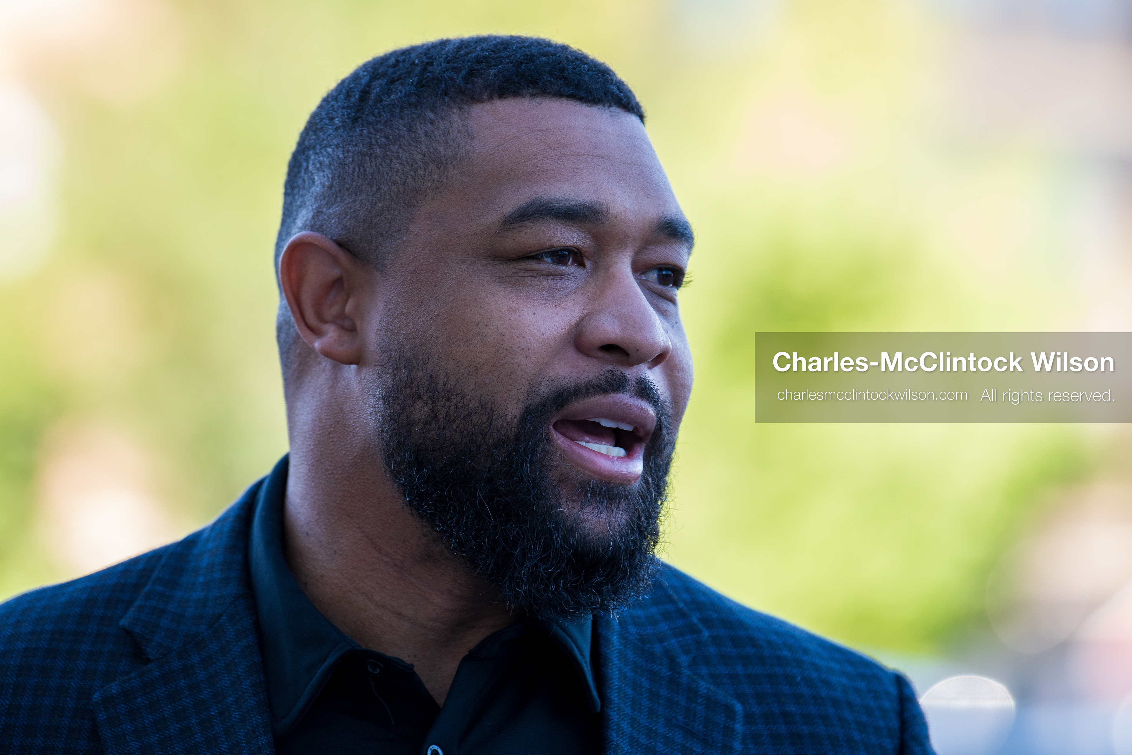 July 9, 2026, Provo, Utah, USA: BRANDON TATUM, a conservative commentator and former police officer, conducts an interview outside the Fourth District Court during the fourth day of the preliminary hearing in the Tyler Robinson case. (Credit Image: © Charles-McClintock Wilson/ZUMA Press Wire)