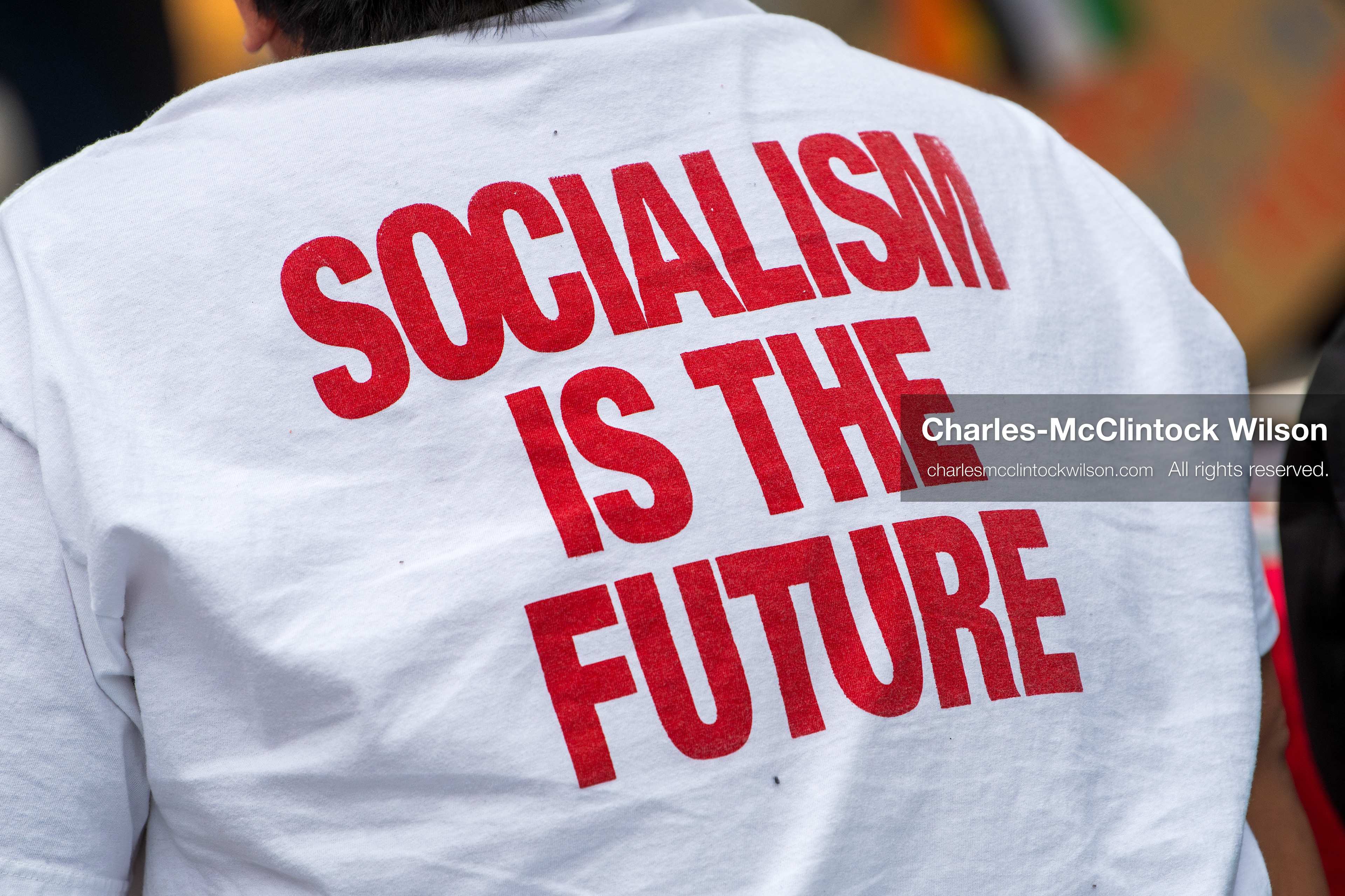 January 3, 2026, Salt Lake City, Utah, USA: A protester wears a shirt with a political message during a demonstration against US action in Venezuela outside the Wallace Federal Building in Salt Lake City, Utah. The protest was part of a nationwide mobilization responding to recent military developments. (Credit Image: (c) Charles‑McClintock Wilson/ZUMA Press Wire)